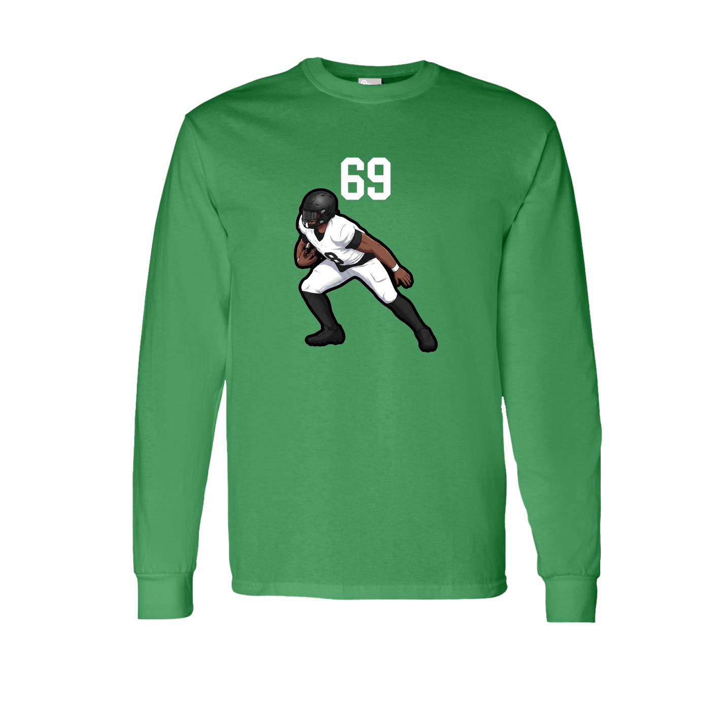 Long Sleeve Tee — Number Top in Green