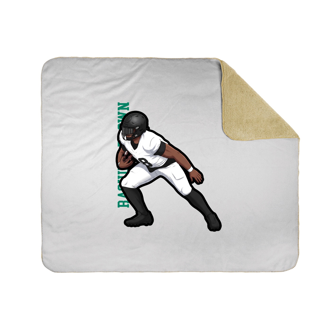 Throw Blanket — Name Vertical in White