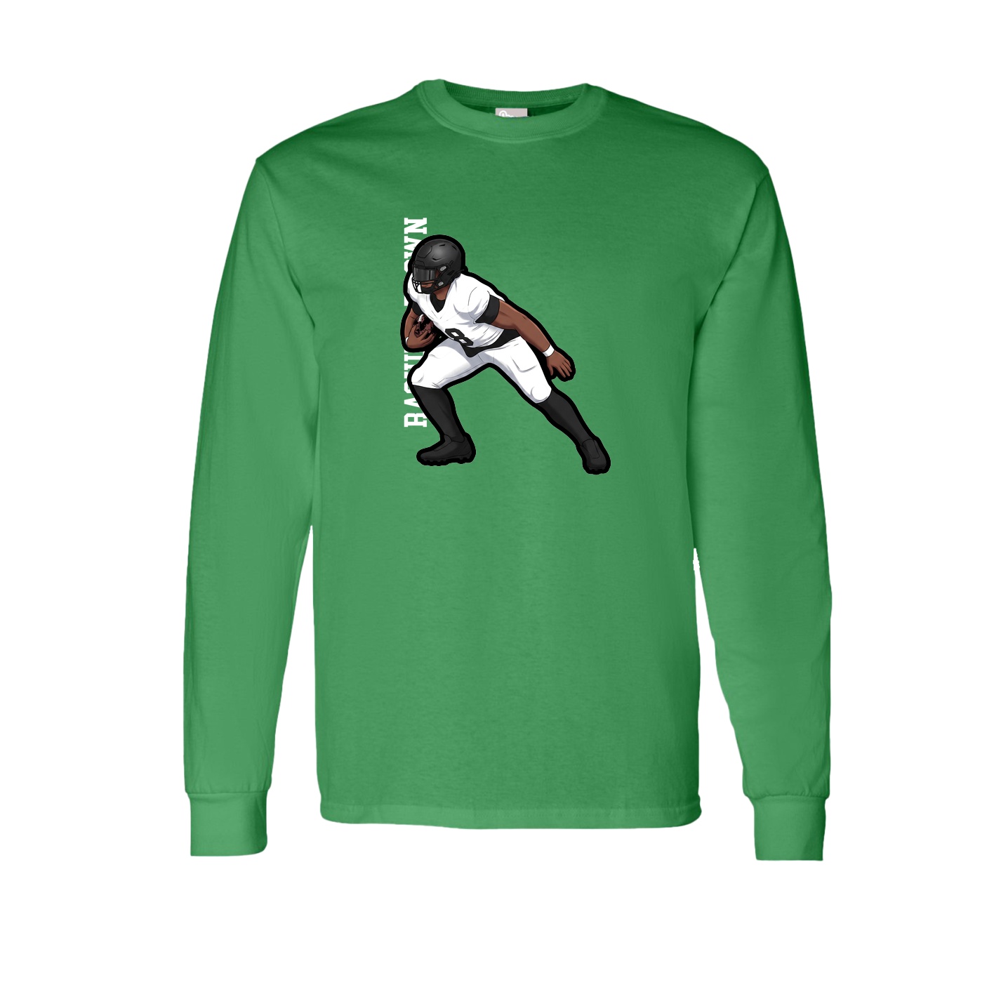 Long Sleeve Tee — Name Vertical in Green