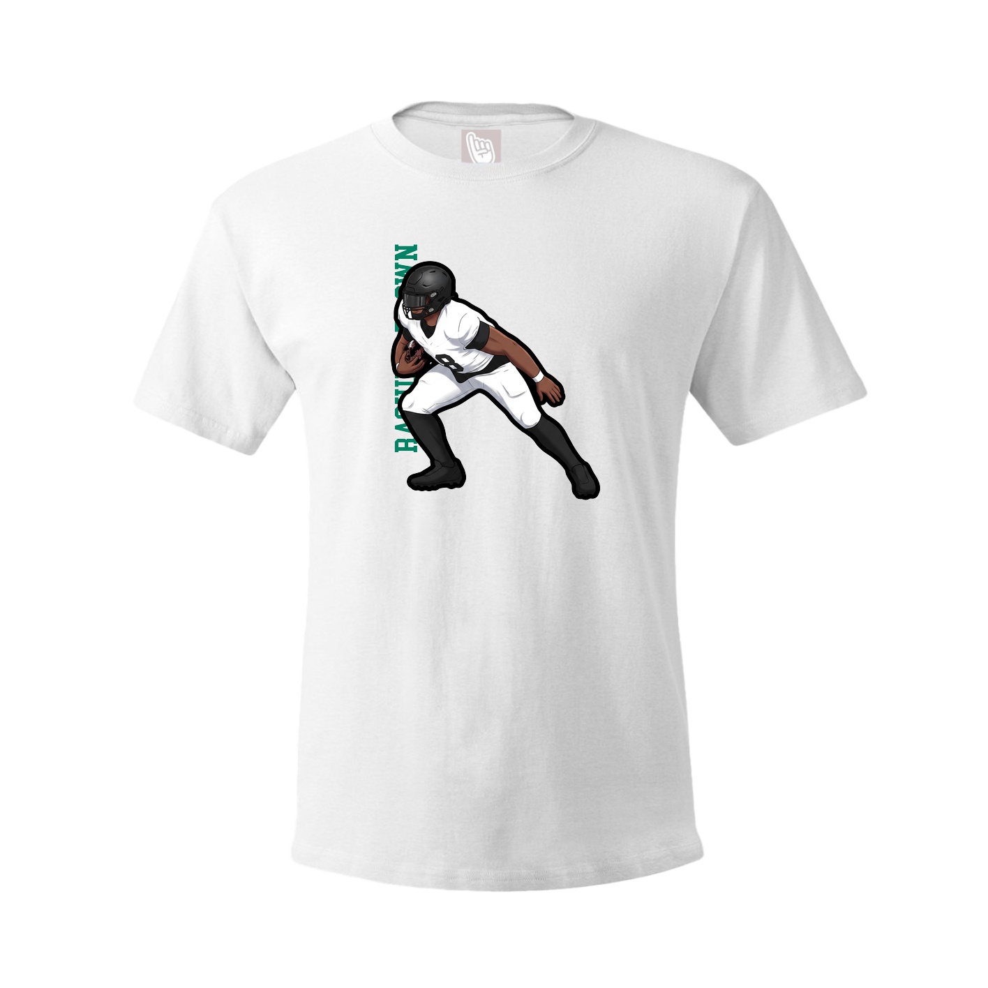Youth Tee — Name Vertical in White