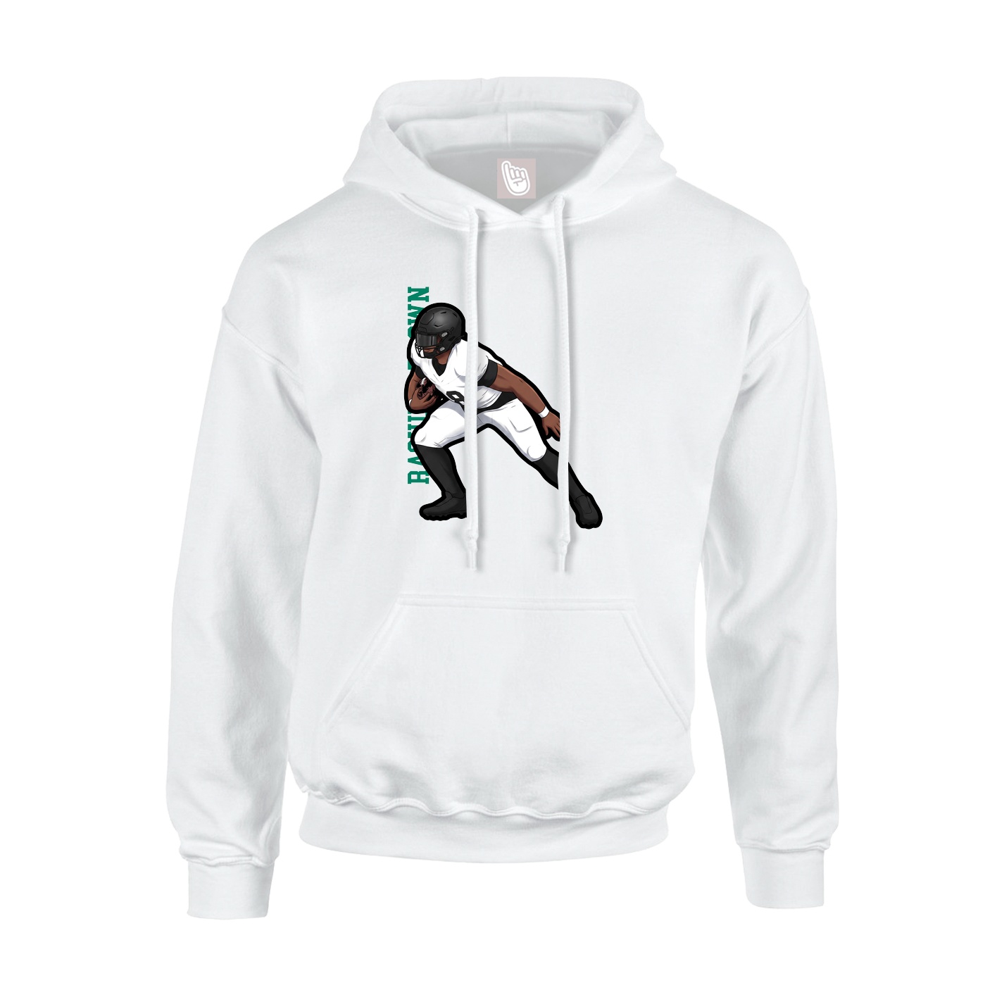 Hoodie — Name Vertical in White