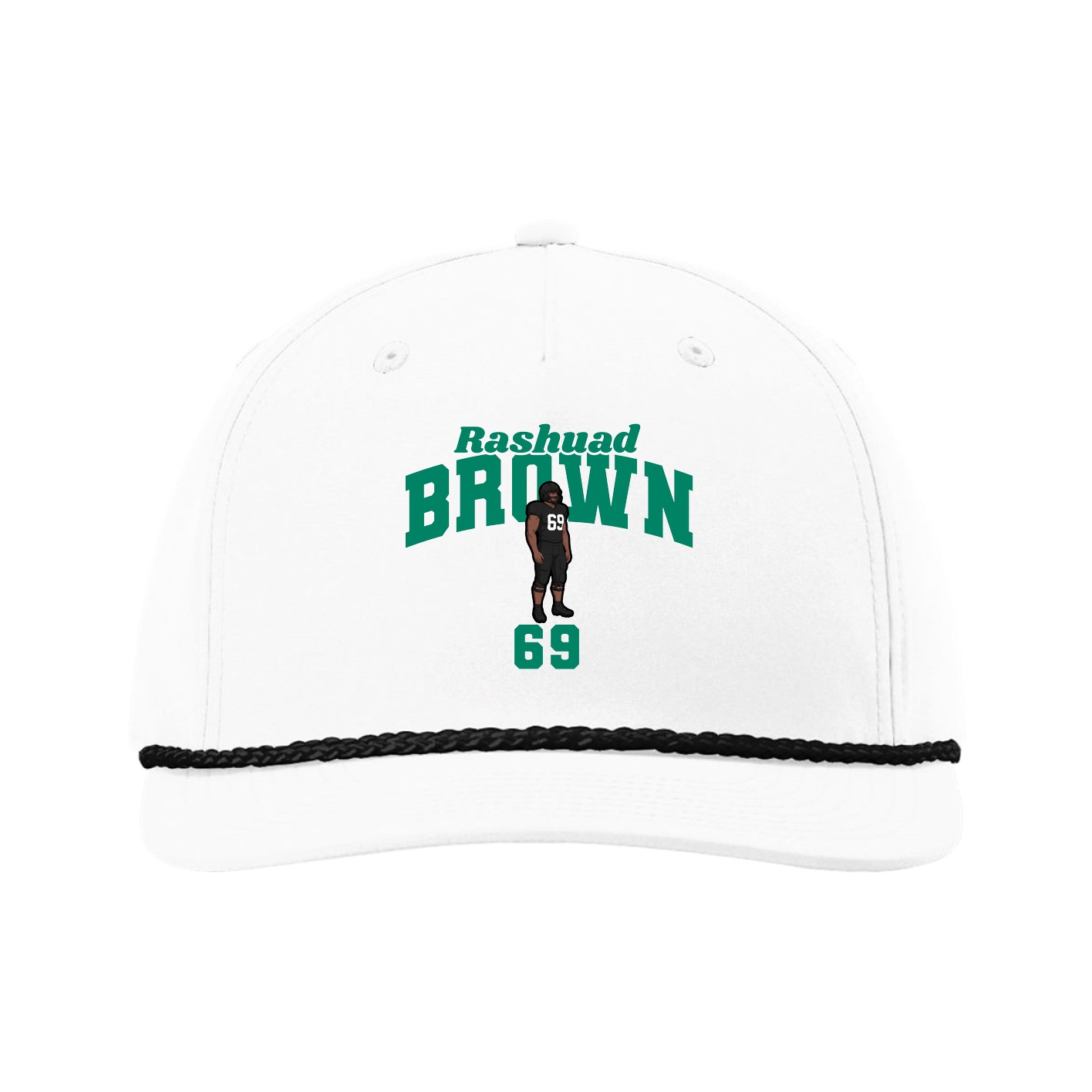 Five-Panel Classic Rope Cap — Signature Arch in White