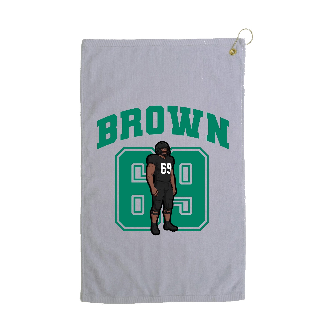 Golf Towel — Number in Grey