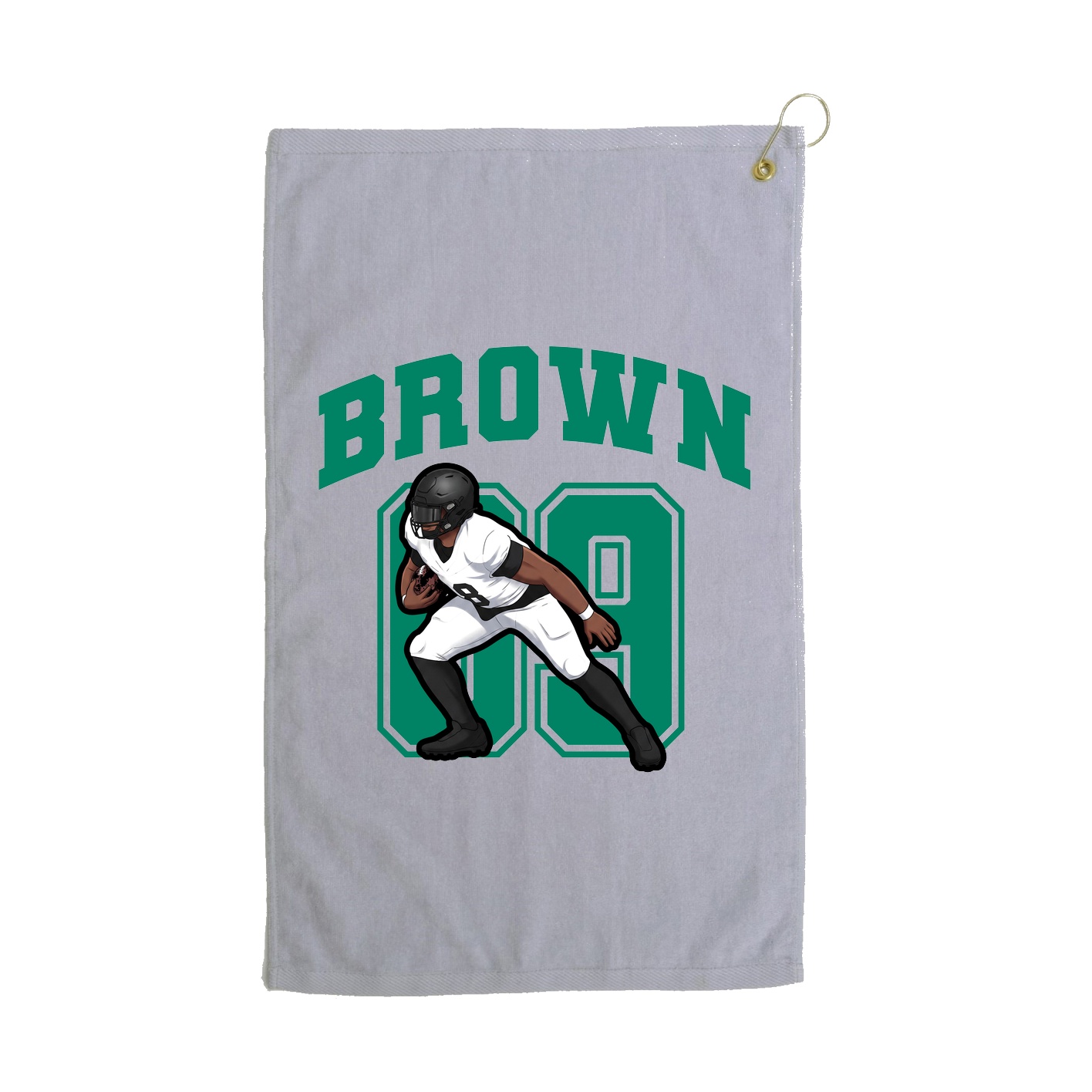 Golf Towel — Number in Grey