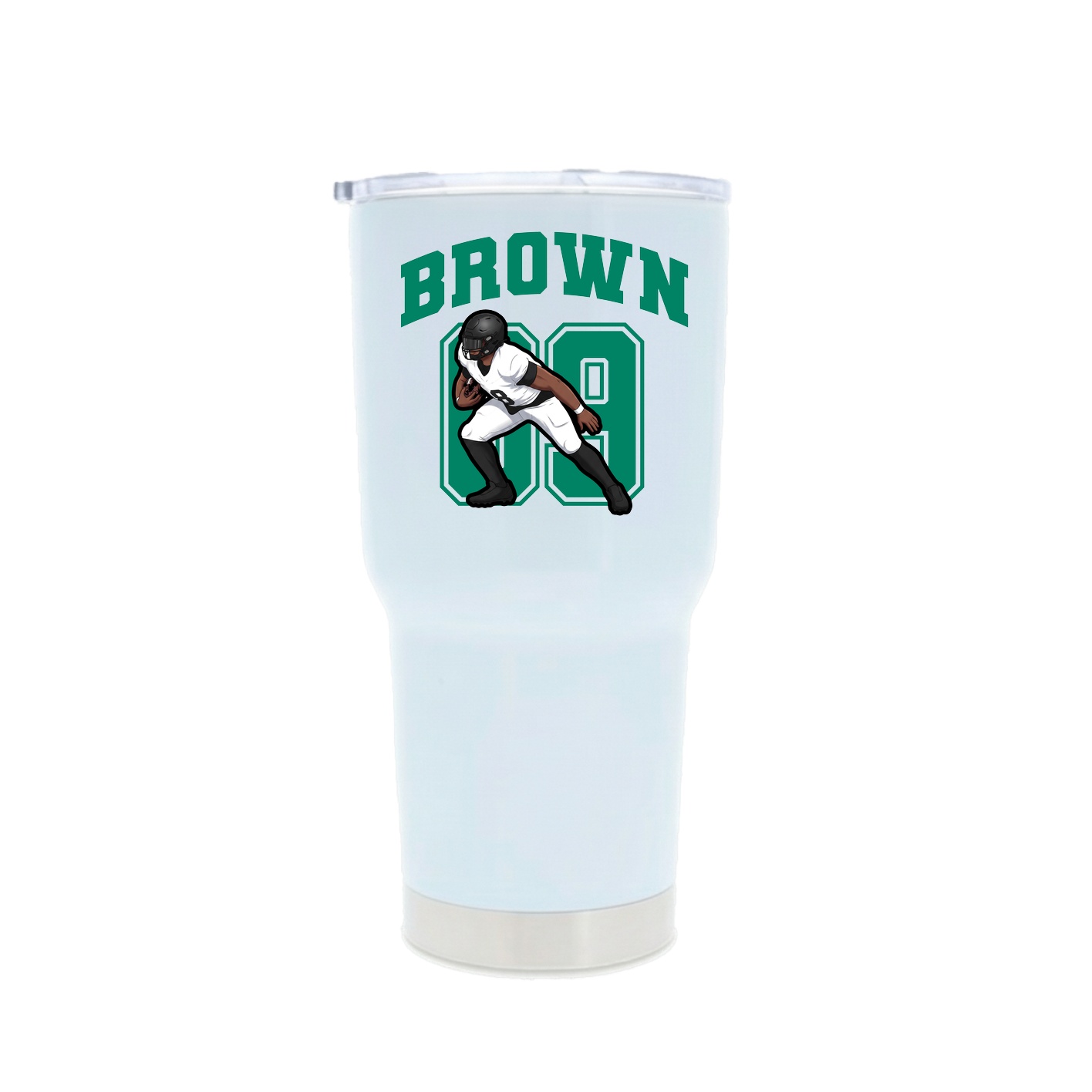 30oz Stainless Steel Tumbler — Number in White
