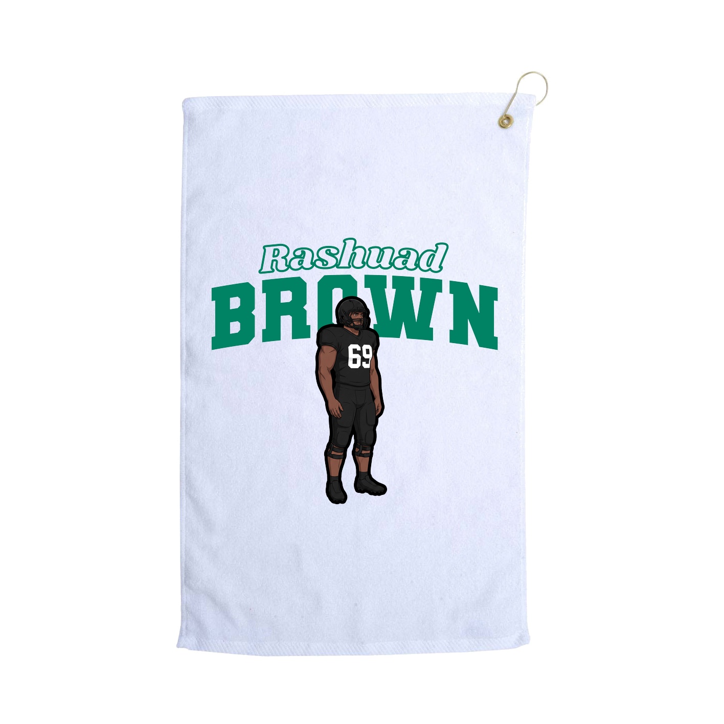 Golf Towel — Name Arch in White