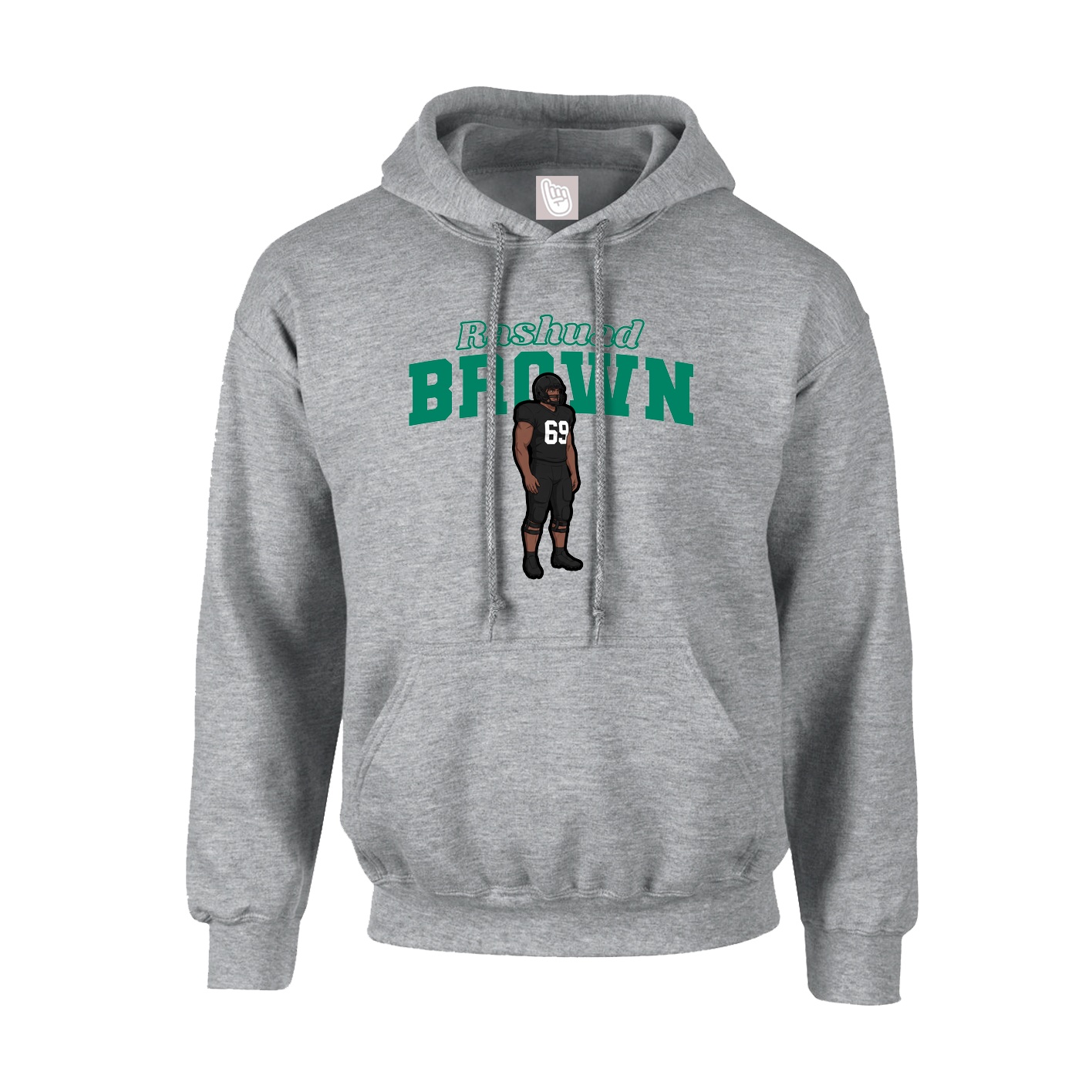 Hoodie — Name Arch in Grey