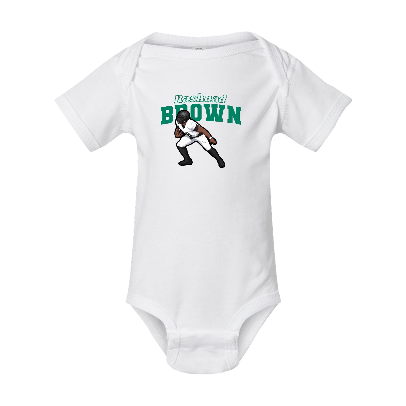 Baby Onesie — Name Arch in White