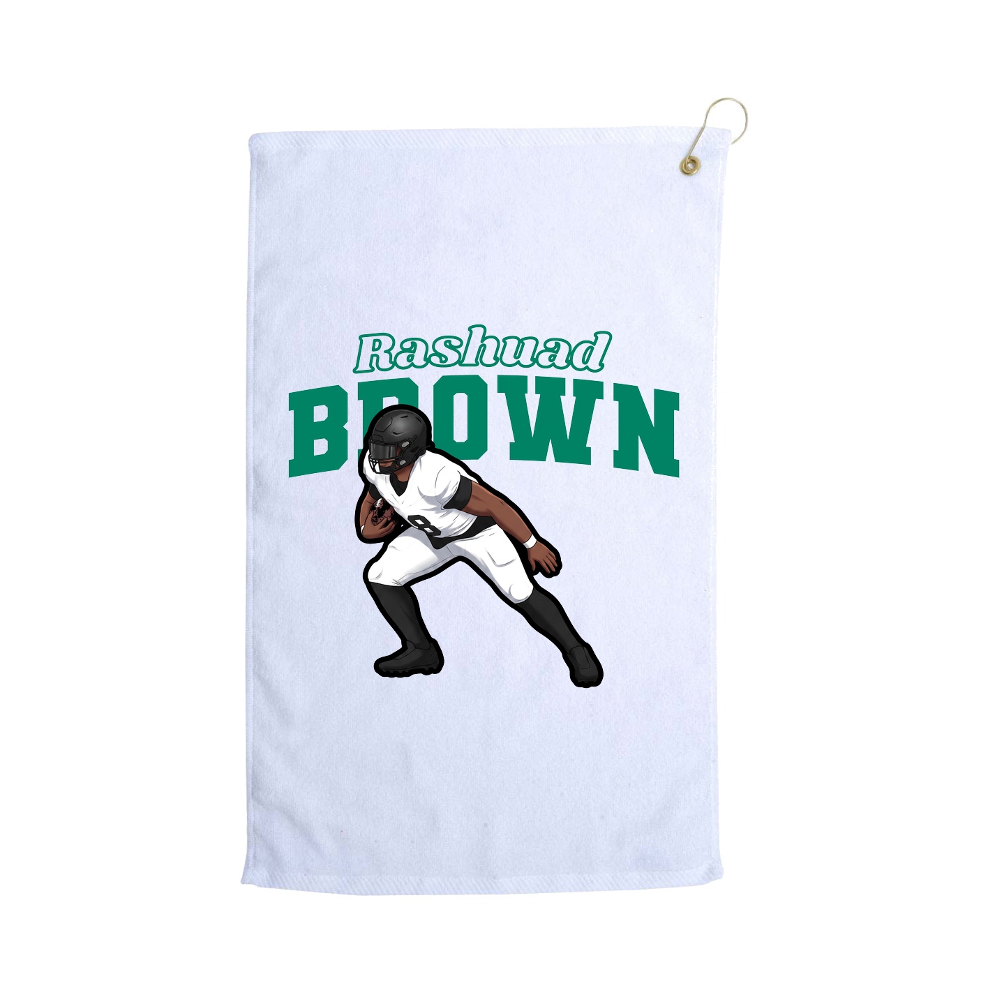 Golf Towel — Name Arch in White
