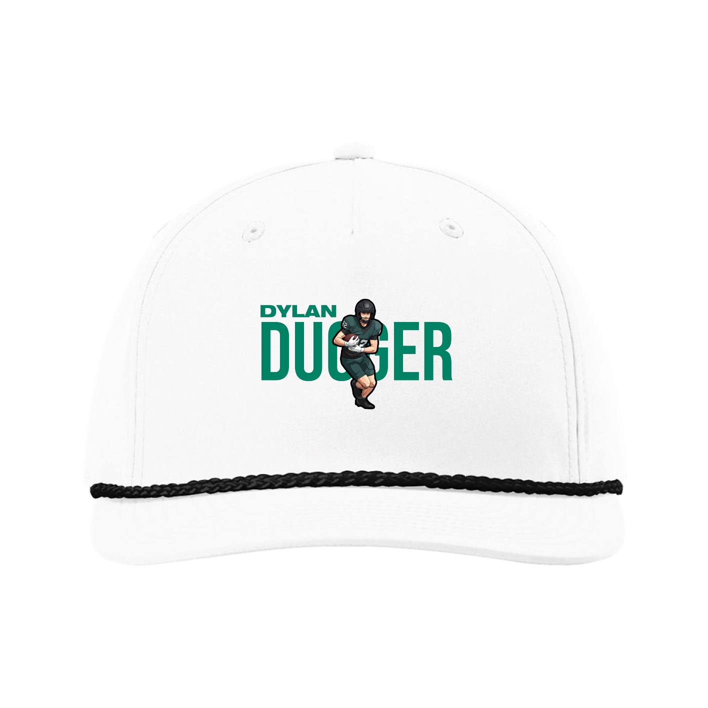 Five-Panel Classic Rope Cap — Player Name in White