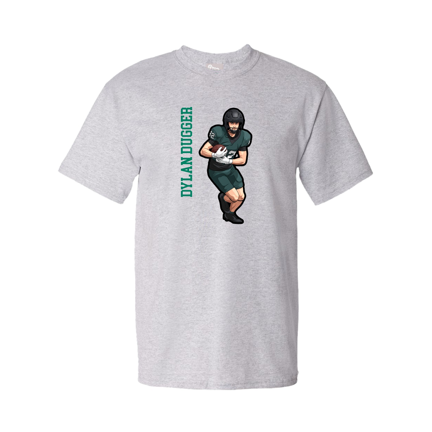 Youth Tee — Name Vertical in Grey