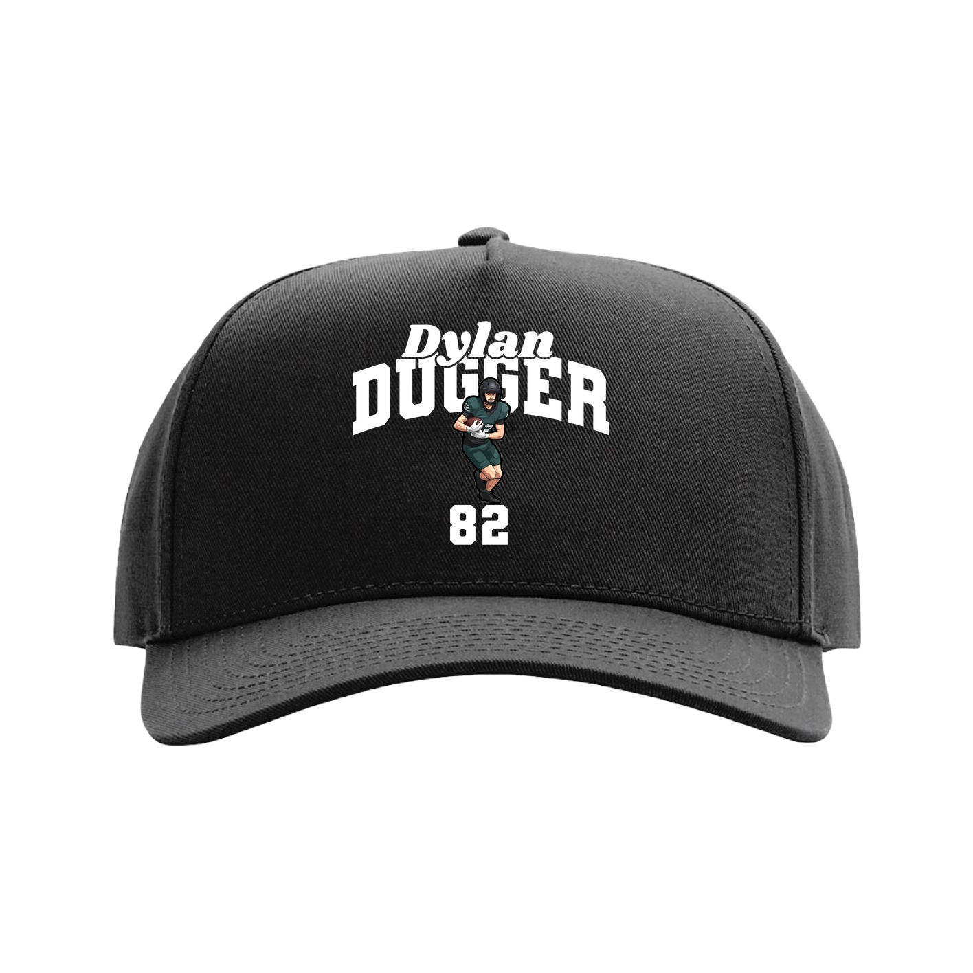 Full Fabric Five-Panel Champ Cap — Signature Arch in Black