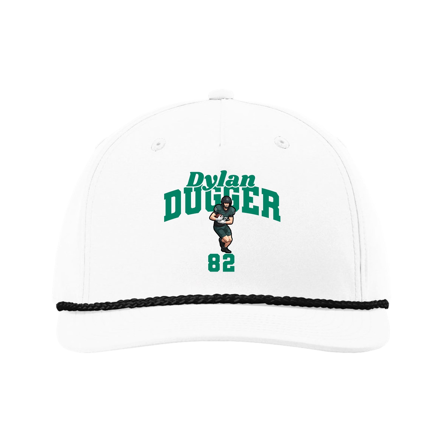 Five-Panel Classic Rope Cap — Signature Arch in White