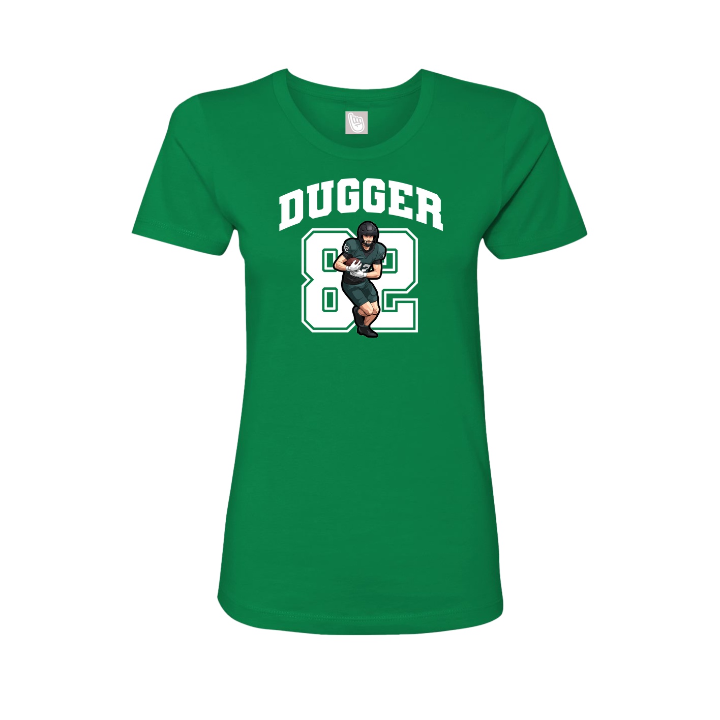 Fitted Women's Tee — Number in Green