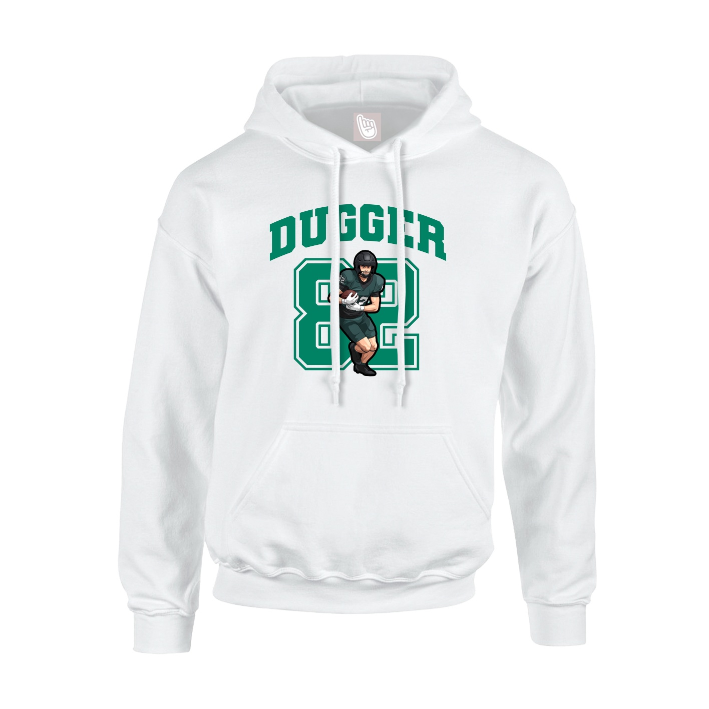 Hoodie — Number in White