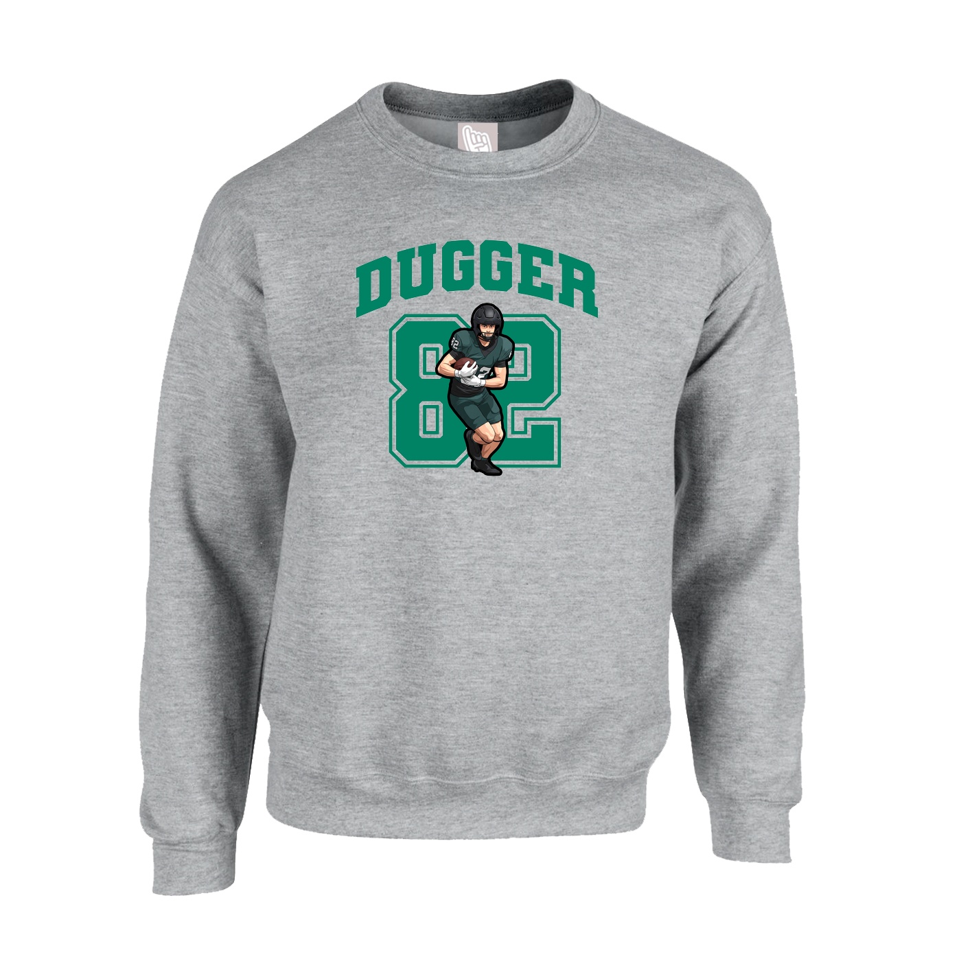 Fleece Crew — Number in Grey