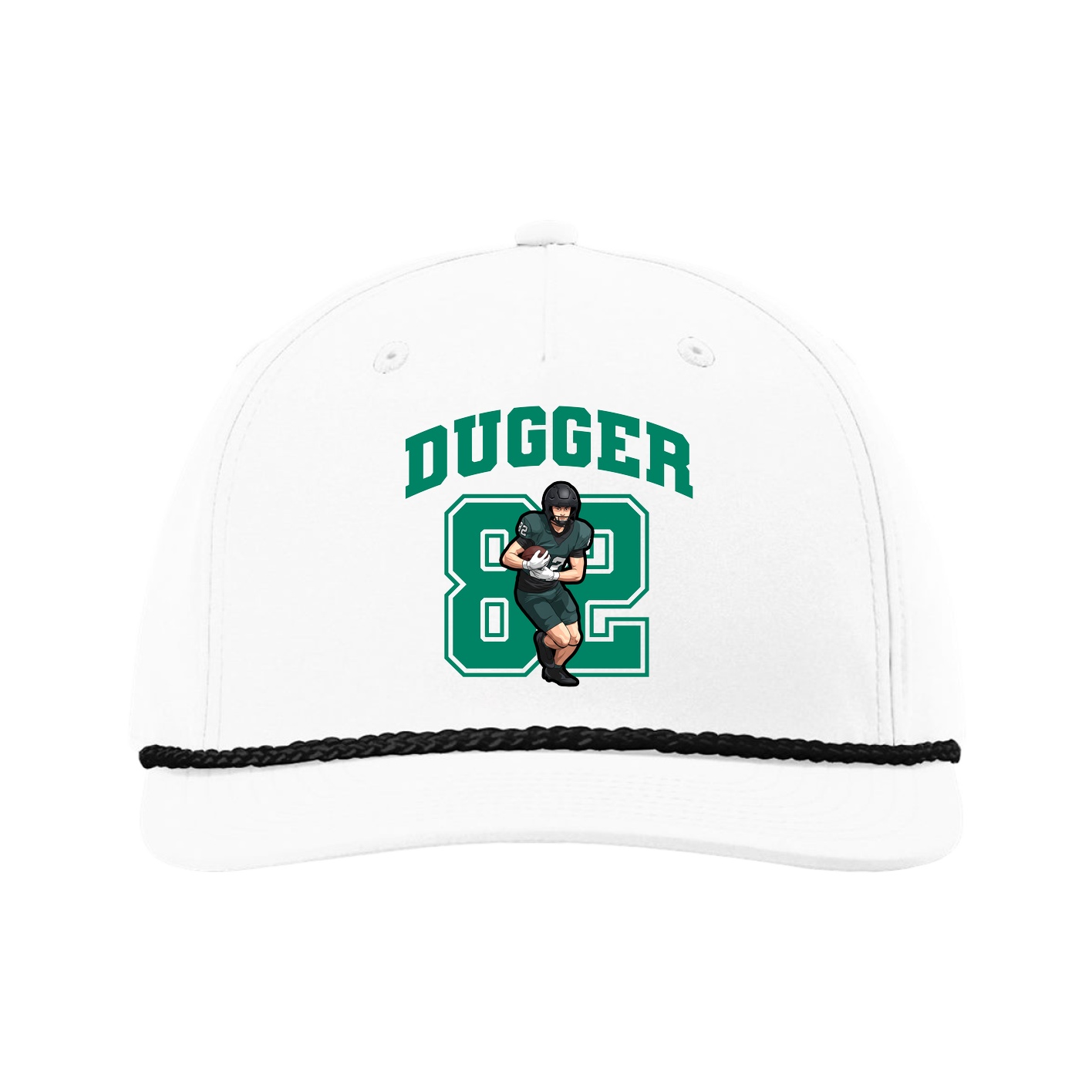 Five-Panel Classic Rope Cap — Number in White
