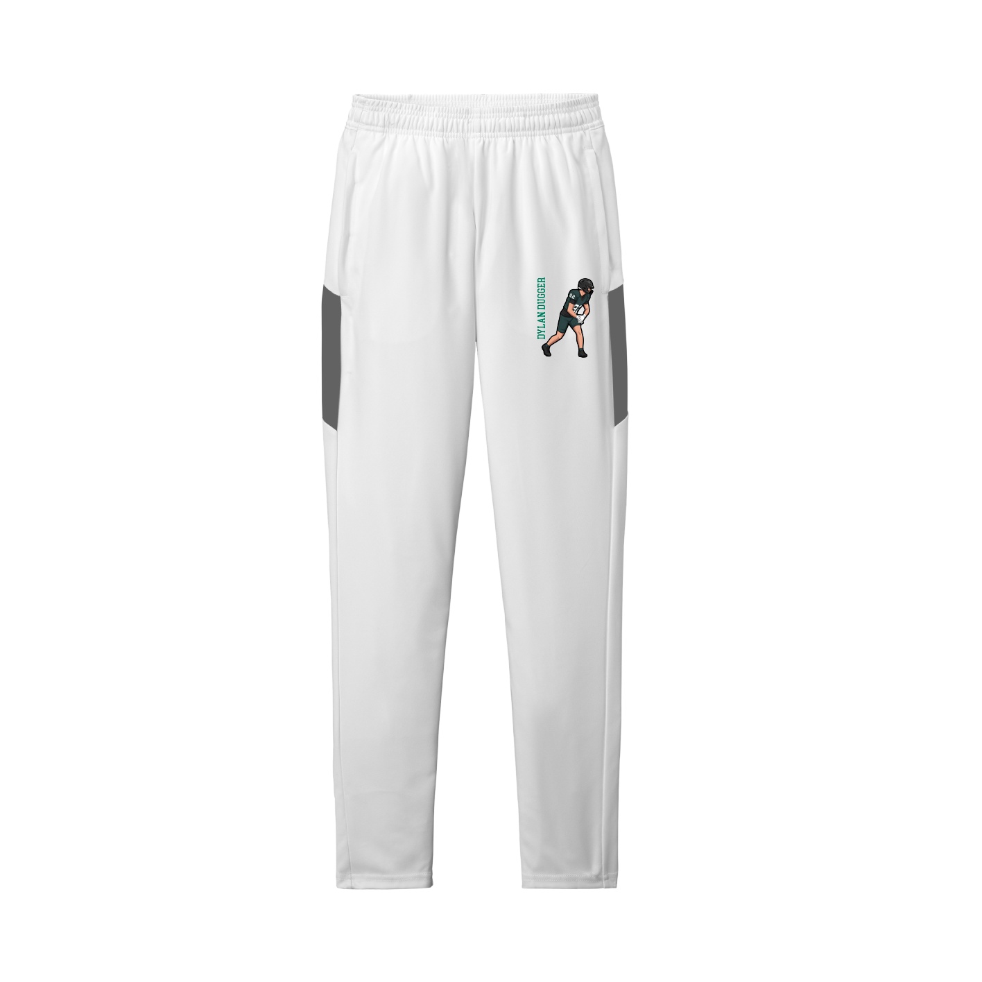 Team Travel Pant — Name Vertical in White/Grey