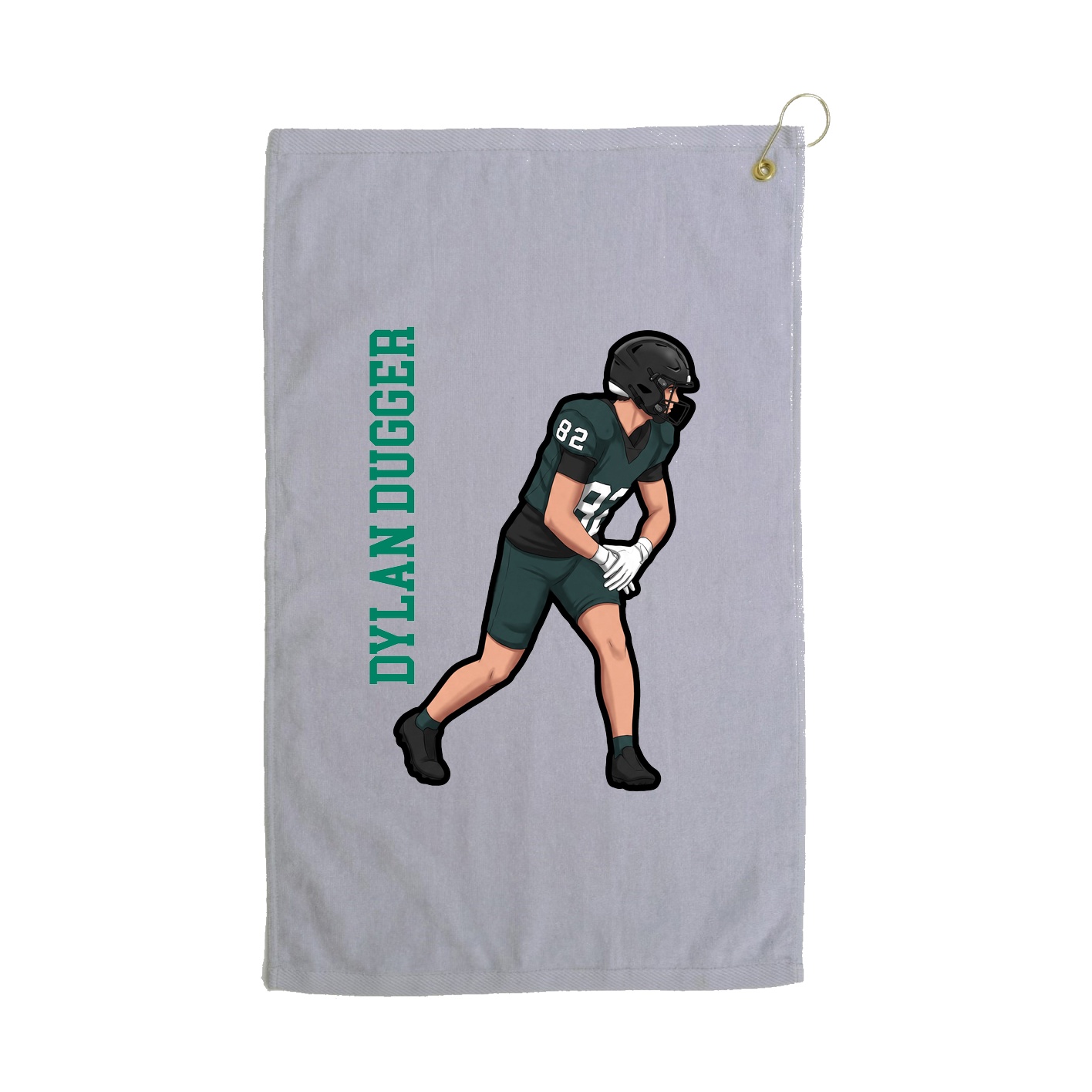 Golf Towel — Name Vertical in Grey