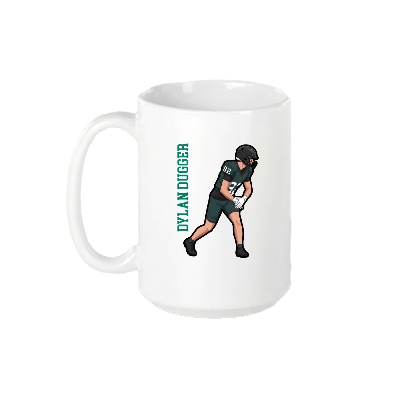 15oz Coffee Mug — Name Vertical in White