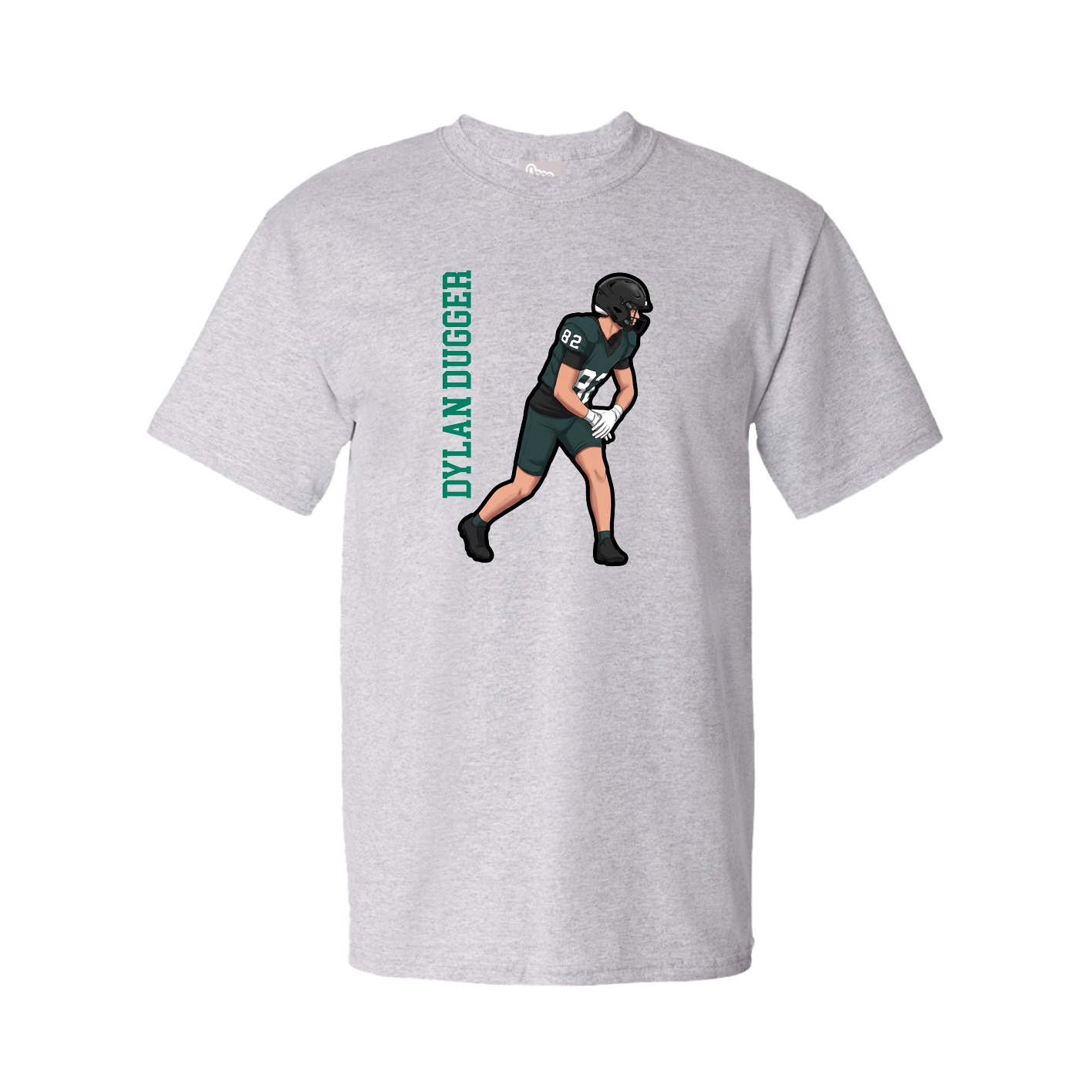 Tee — Name Vertical in Grey