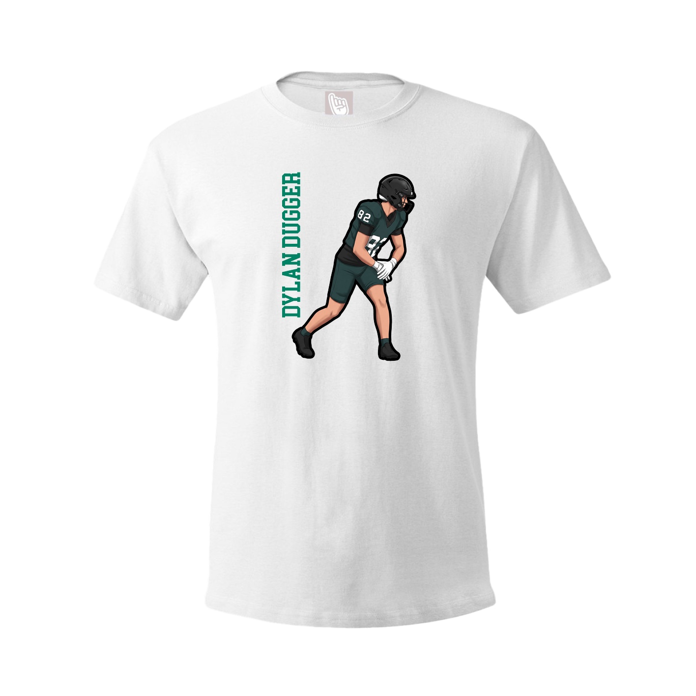Youth Tee — Name Vertical in White