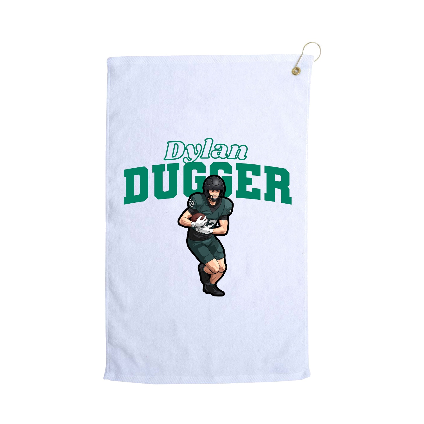 Golf Towel — Name Arch in White