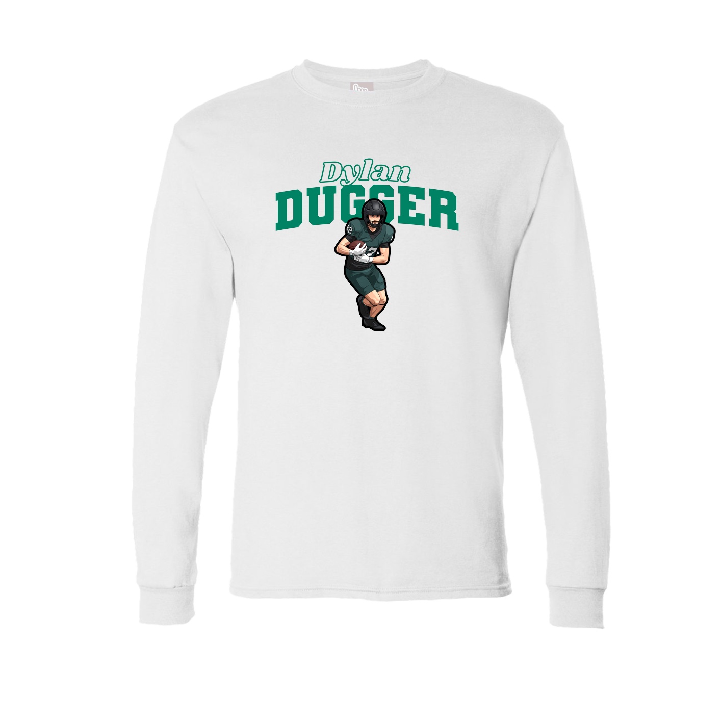 Long Sleeve Tee — Name Arch in White