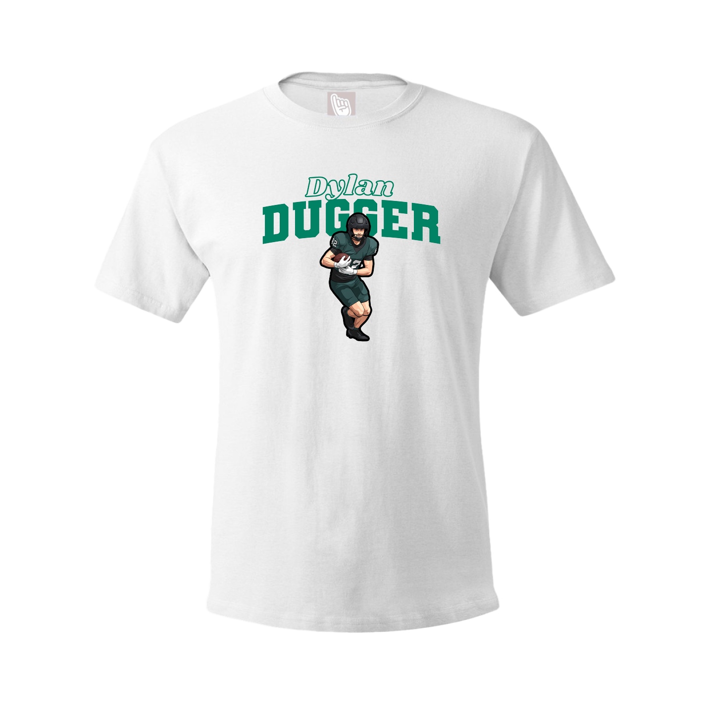 Youth Tee — Name Arch in White