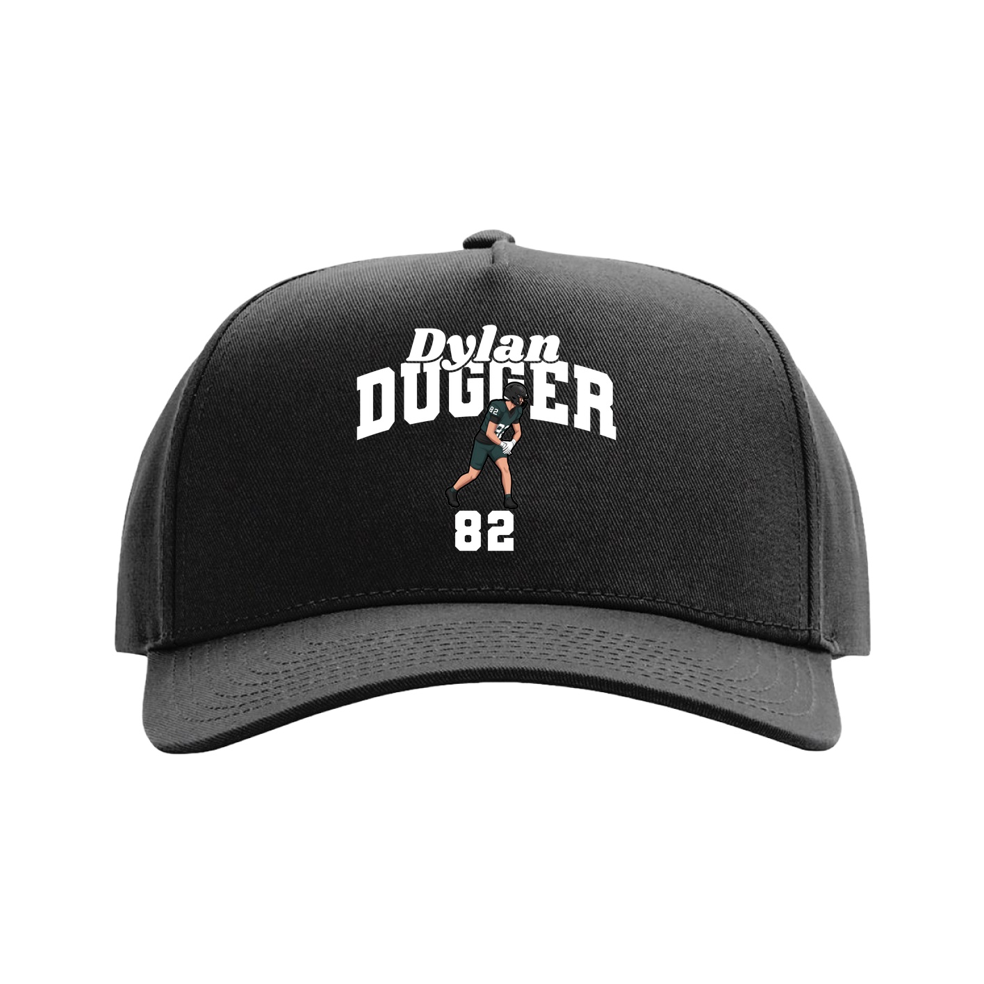 Full Fabric Five-Panel Champ Cap — Signature Arch in Black