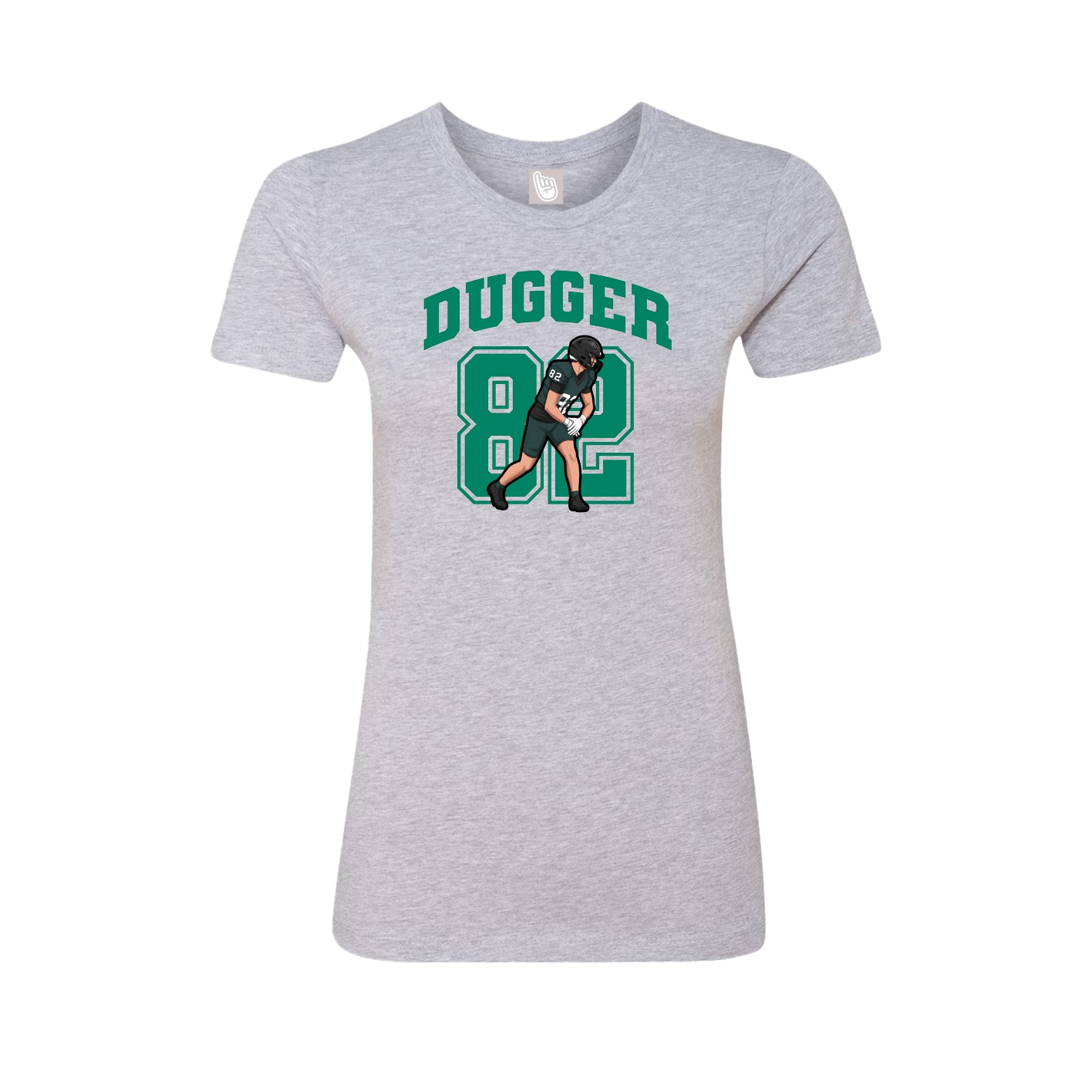 Fitted Women's Tee — Number in Grey