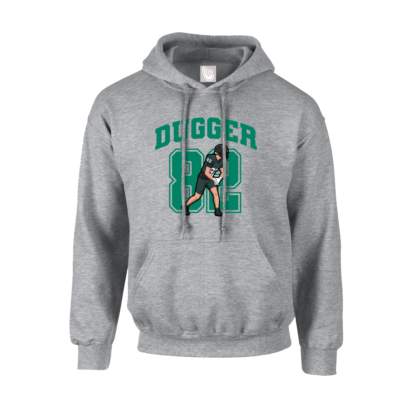 Youth Hoodie — Number in Grey
