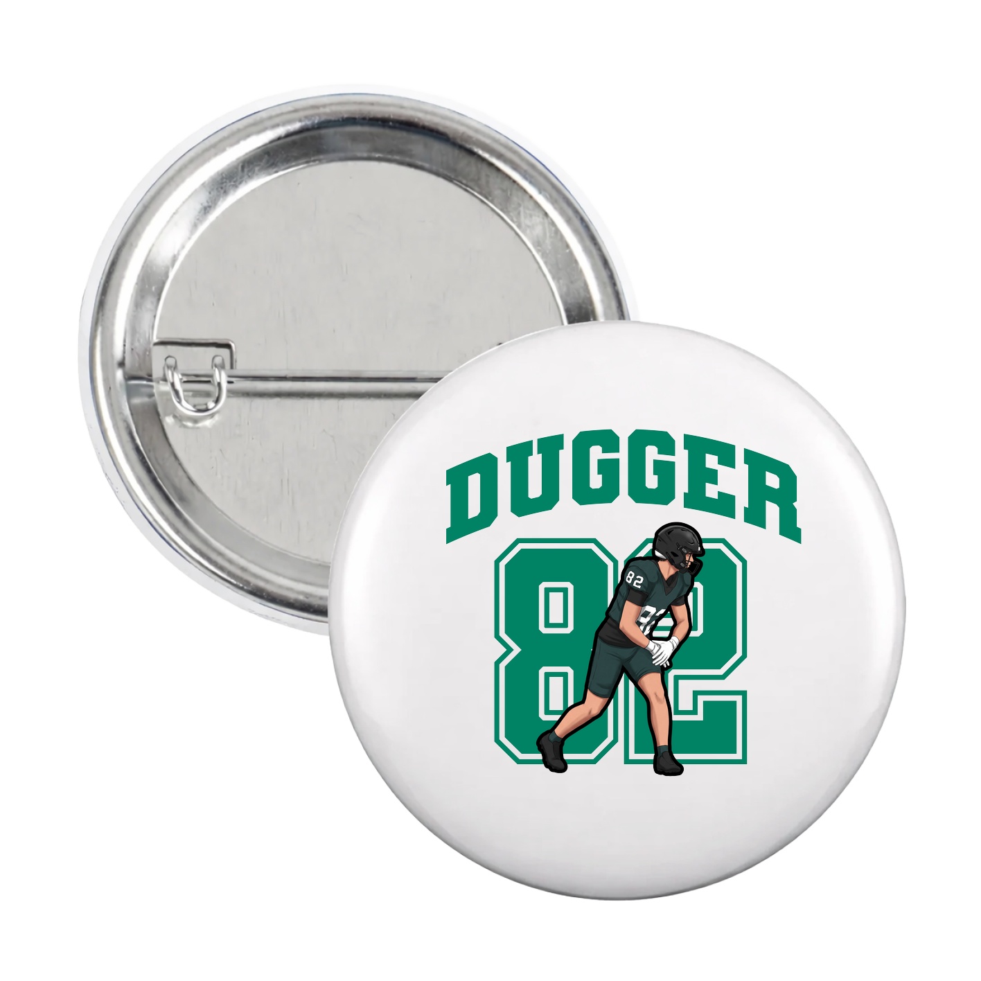 Game Day Button — Number in White