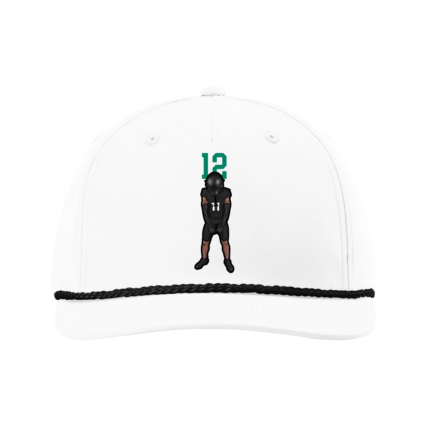 Five-Panel Classic Rope Cap — Number Top in White
