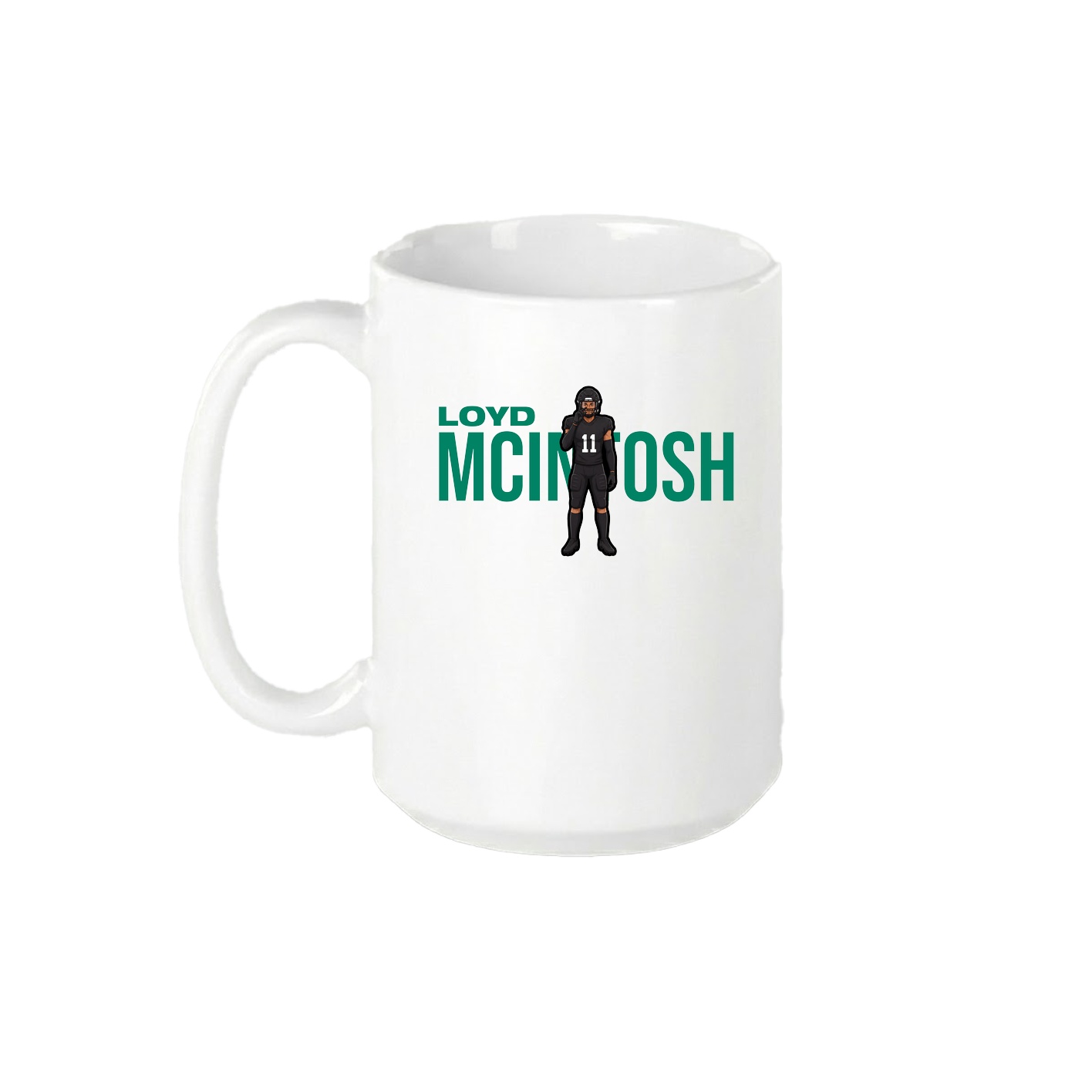 15oz Coffee Mug — Player Name in White