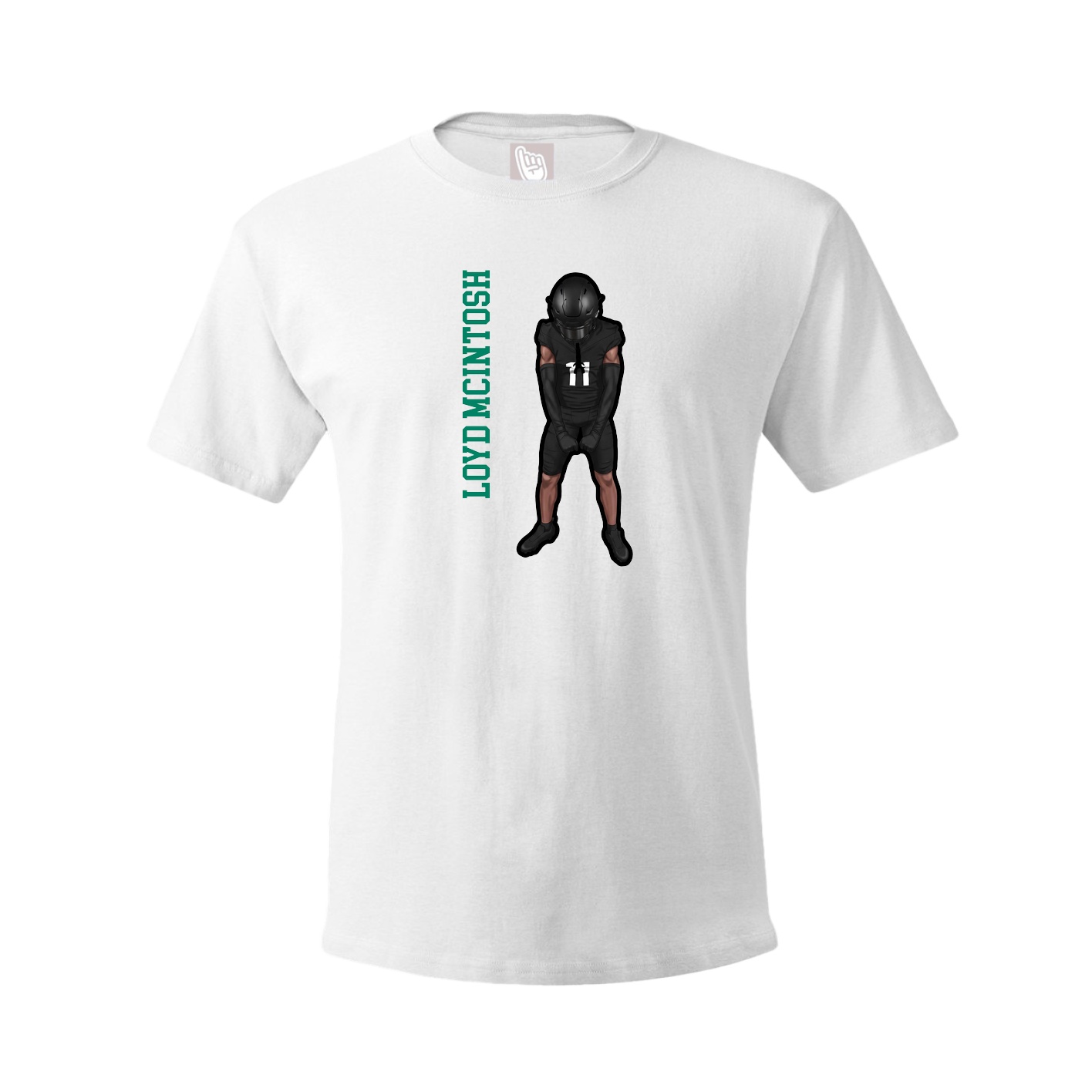Youth Tee — Name Vertical in White