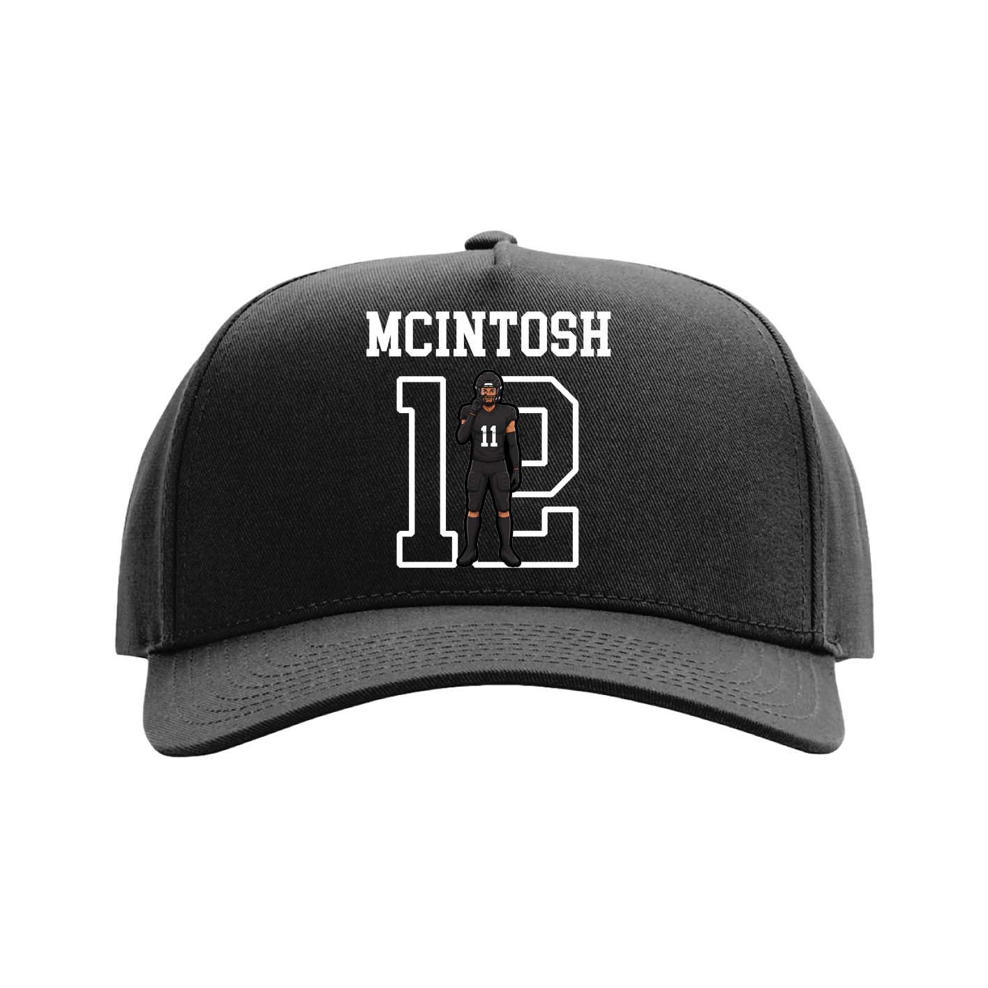 Full Fabric Five-Panel Champ Cap — Shirsey in Black
