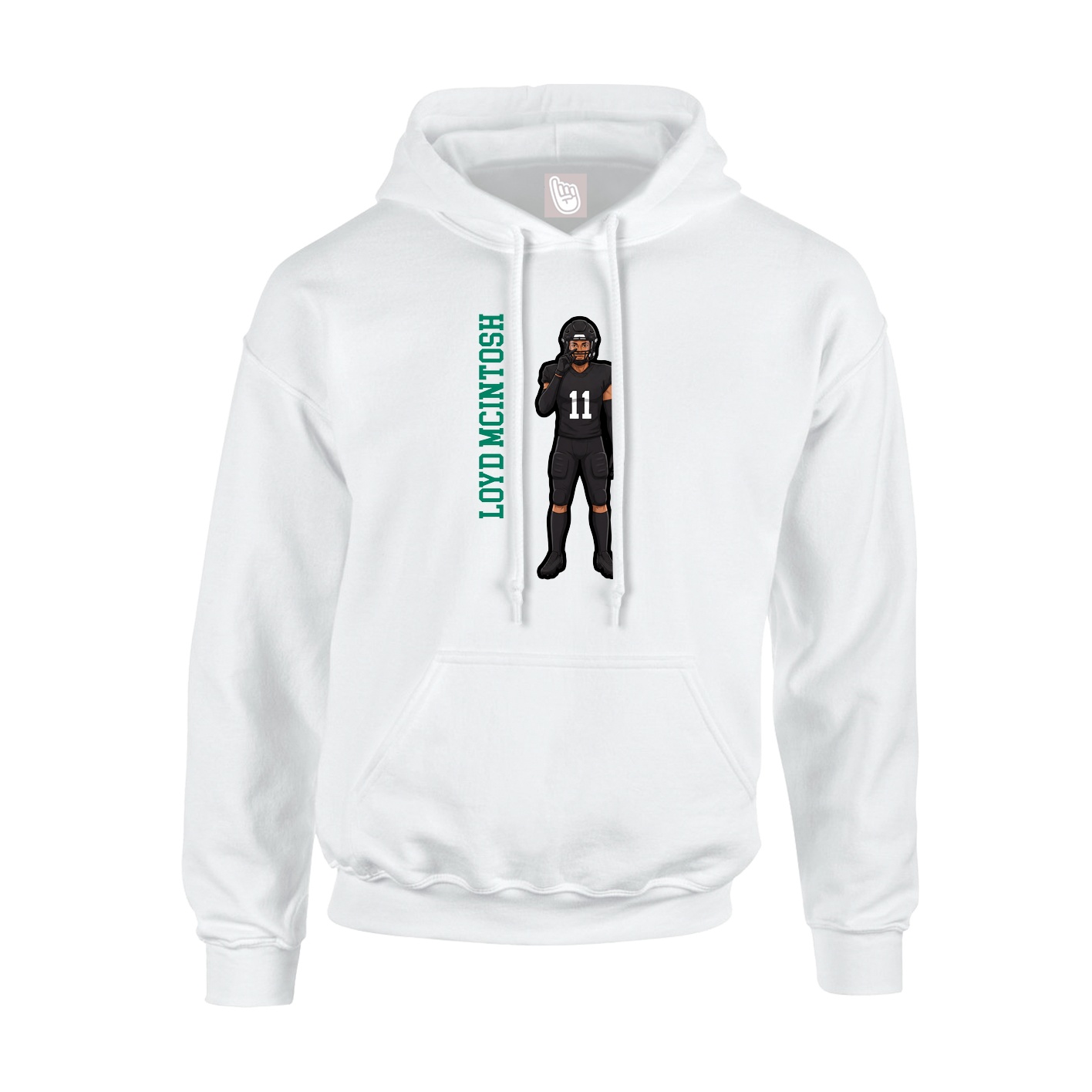 Youth Hoodie — Name Vertical in White