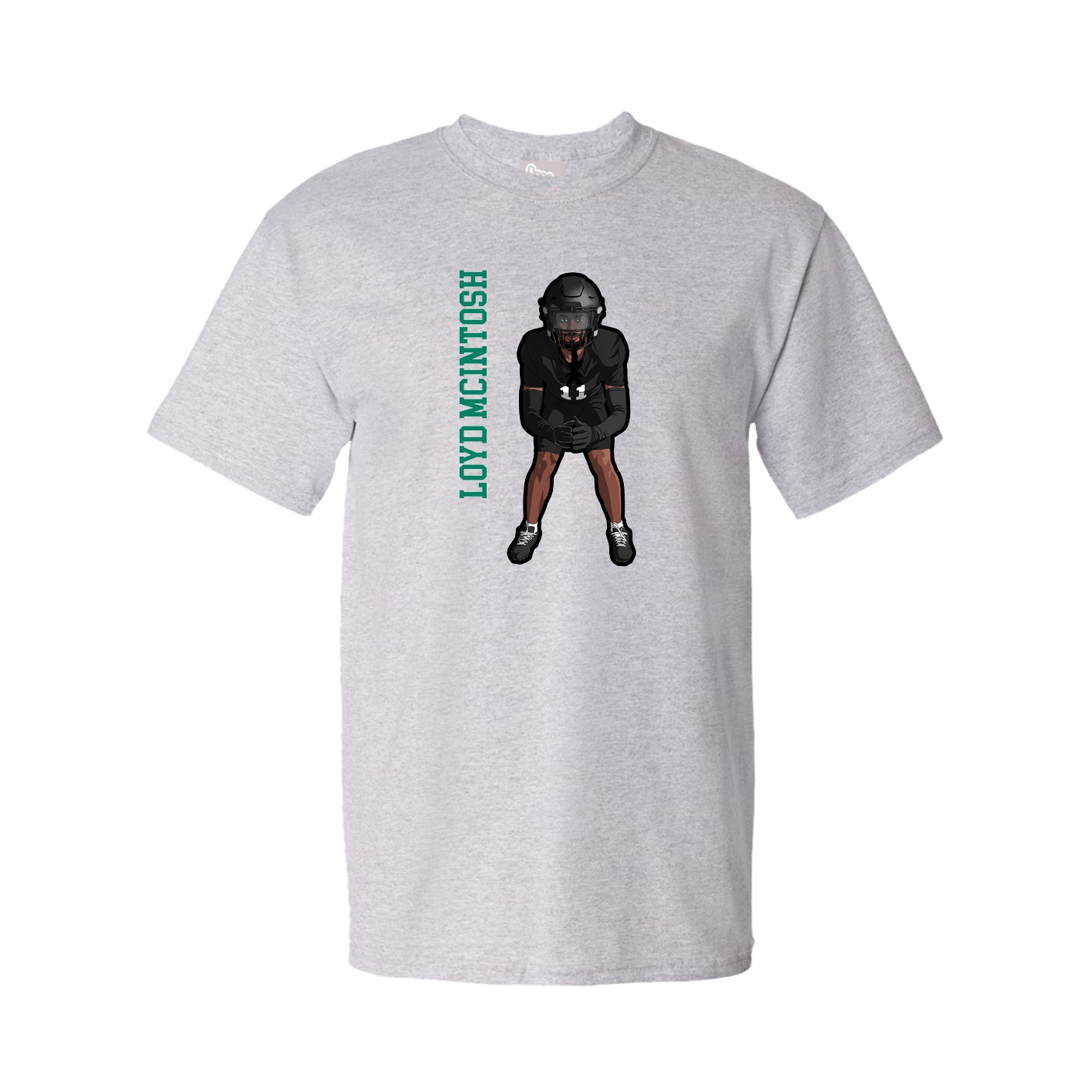 Tee — Name Vertical in Grey