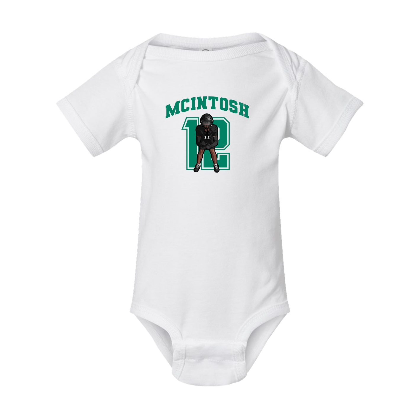 Baby Onesie — Number in White