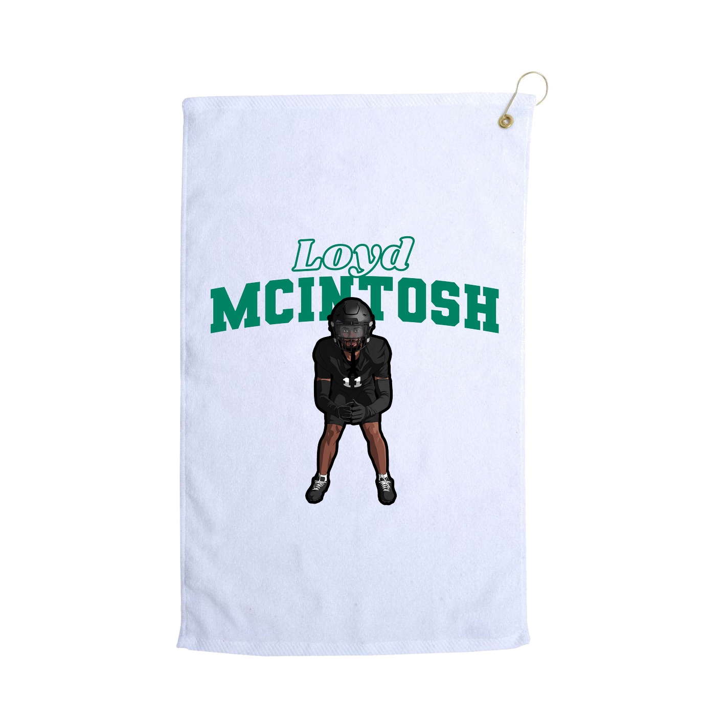 Golf Towel — Name Arch in White