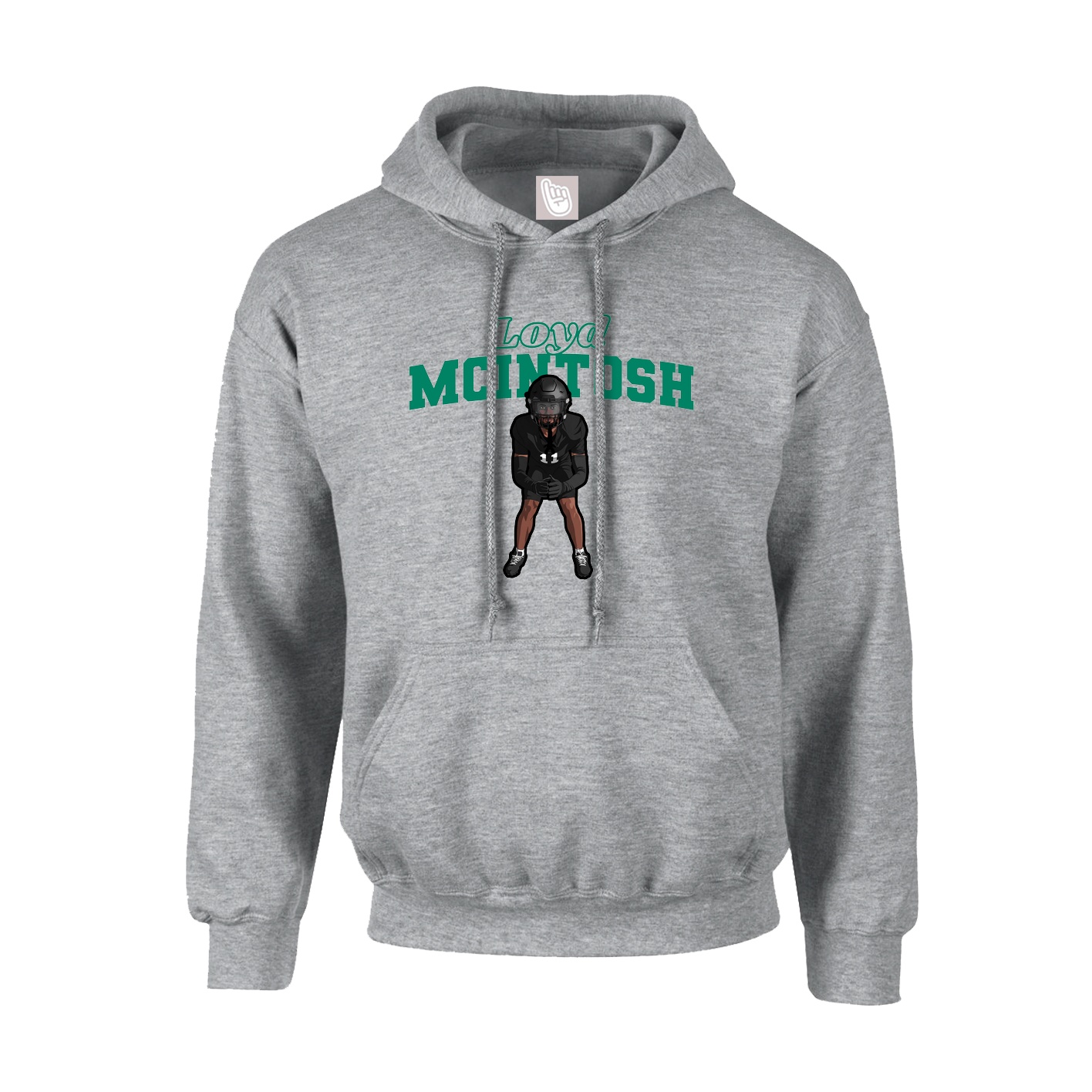 Hoodie — Name Arch in Grey