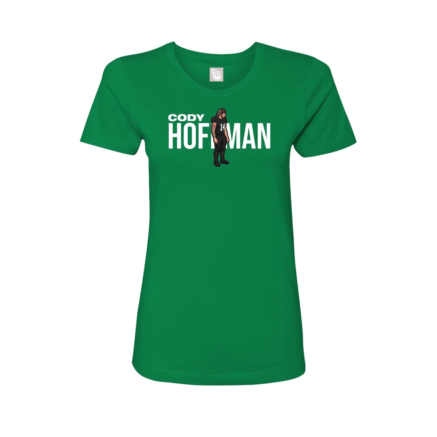 Fitted Women's Tee — Player Name in Green