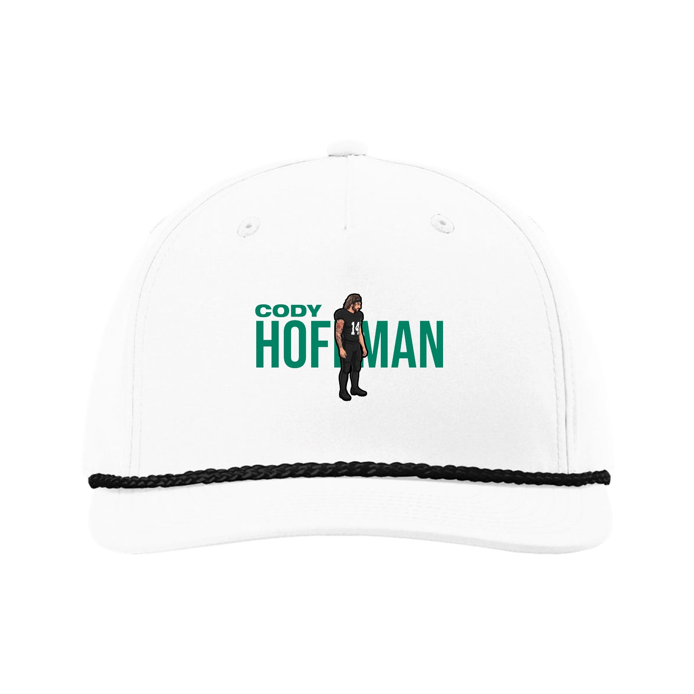 Five-Panel Classic Rope Cap — Player Name in White