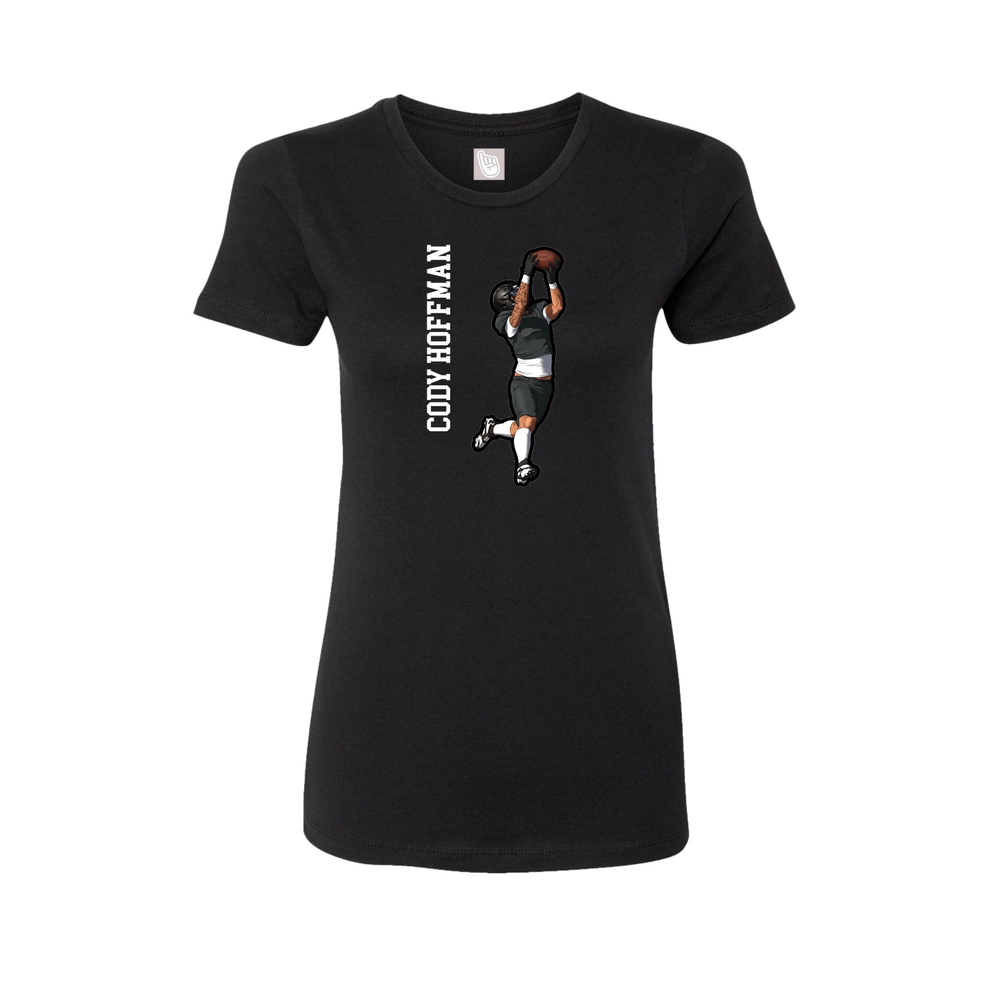 Fitted Women's Tee — Name Vertical in Black