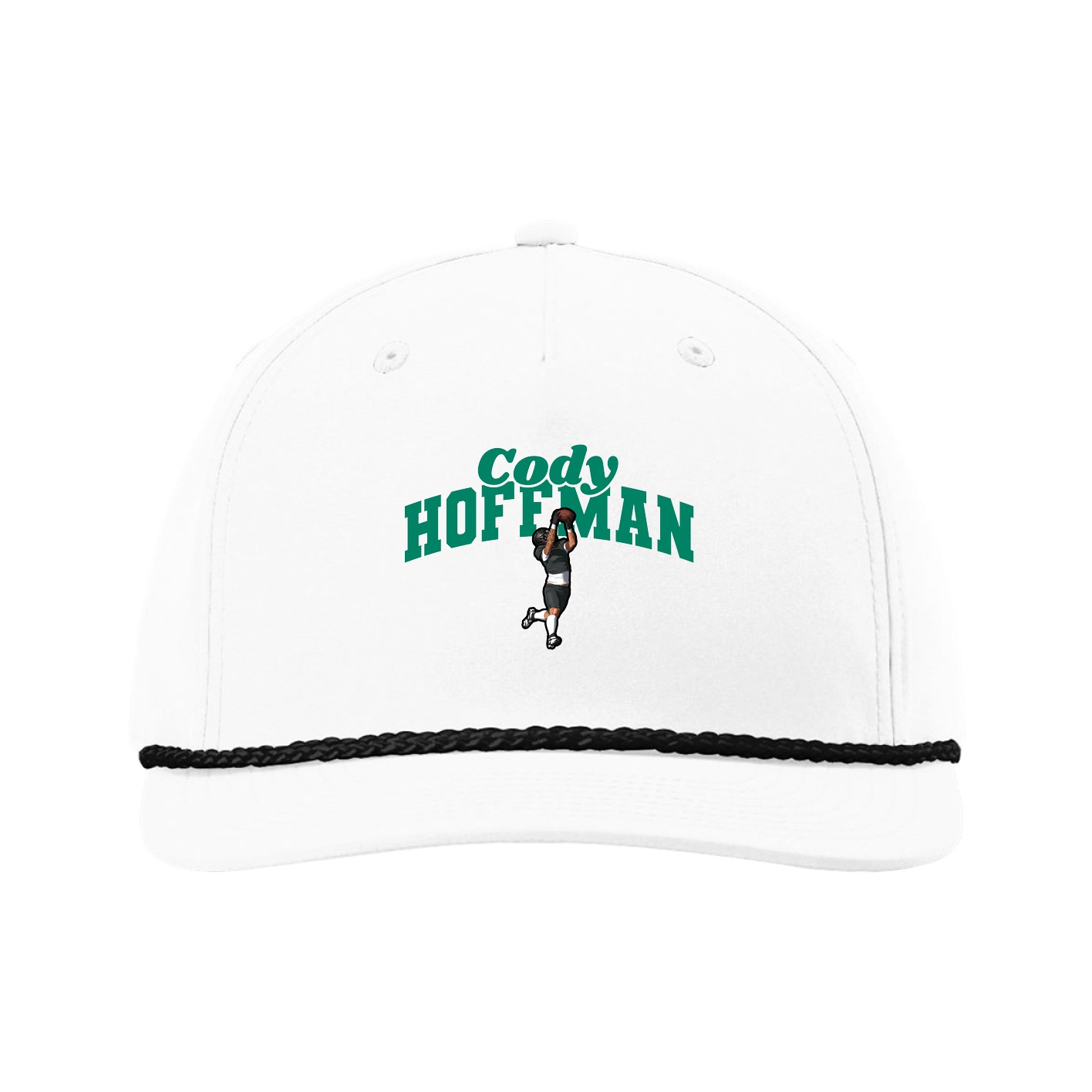 Five-Panel Classic Rope Cap — Signature Arch in White