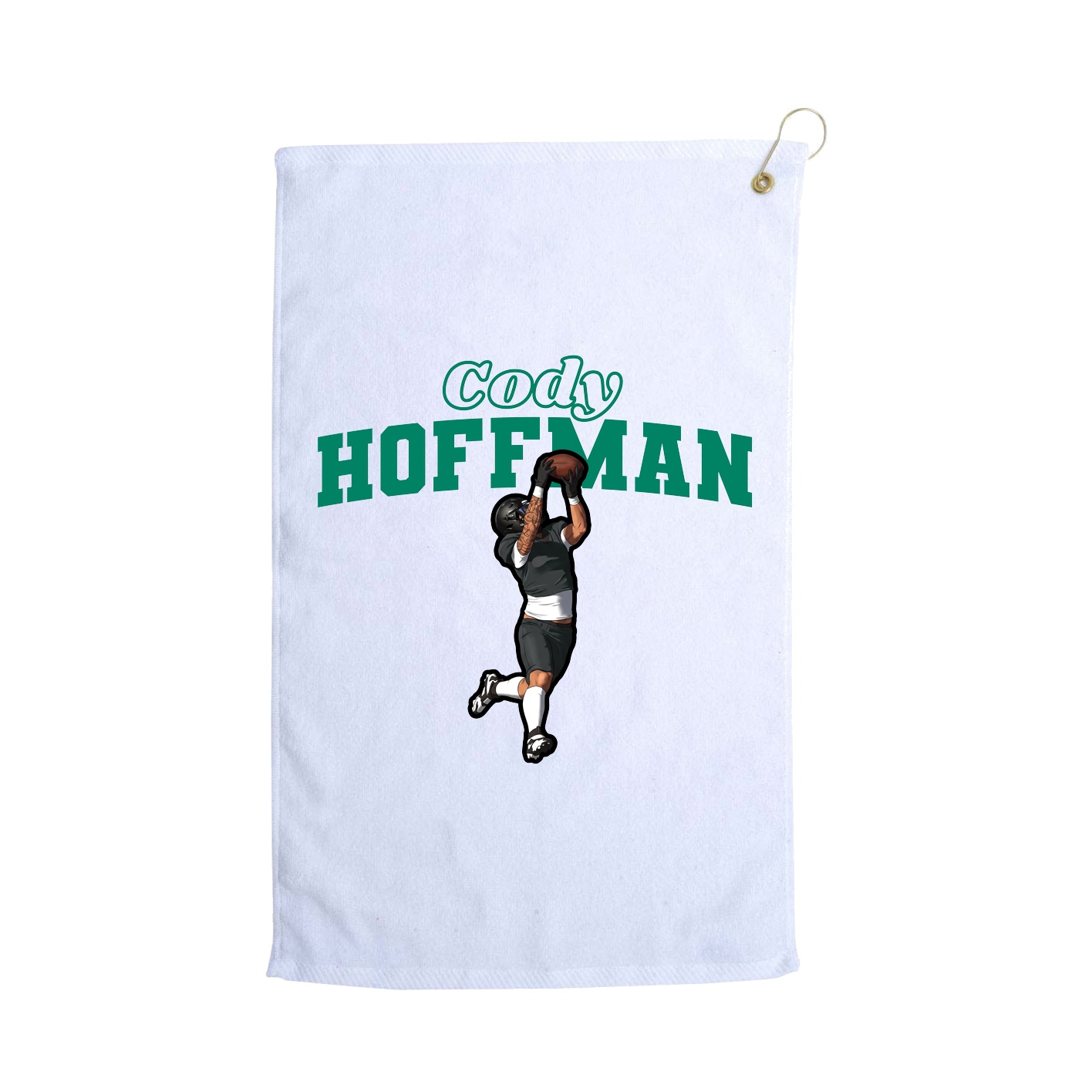Golf Towel — Name Arch in White