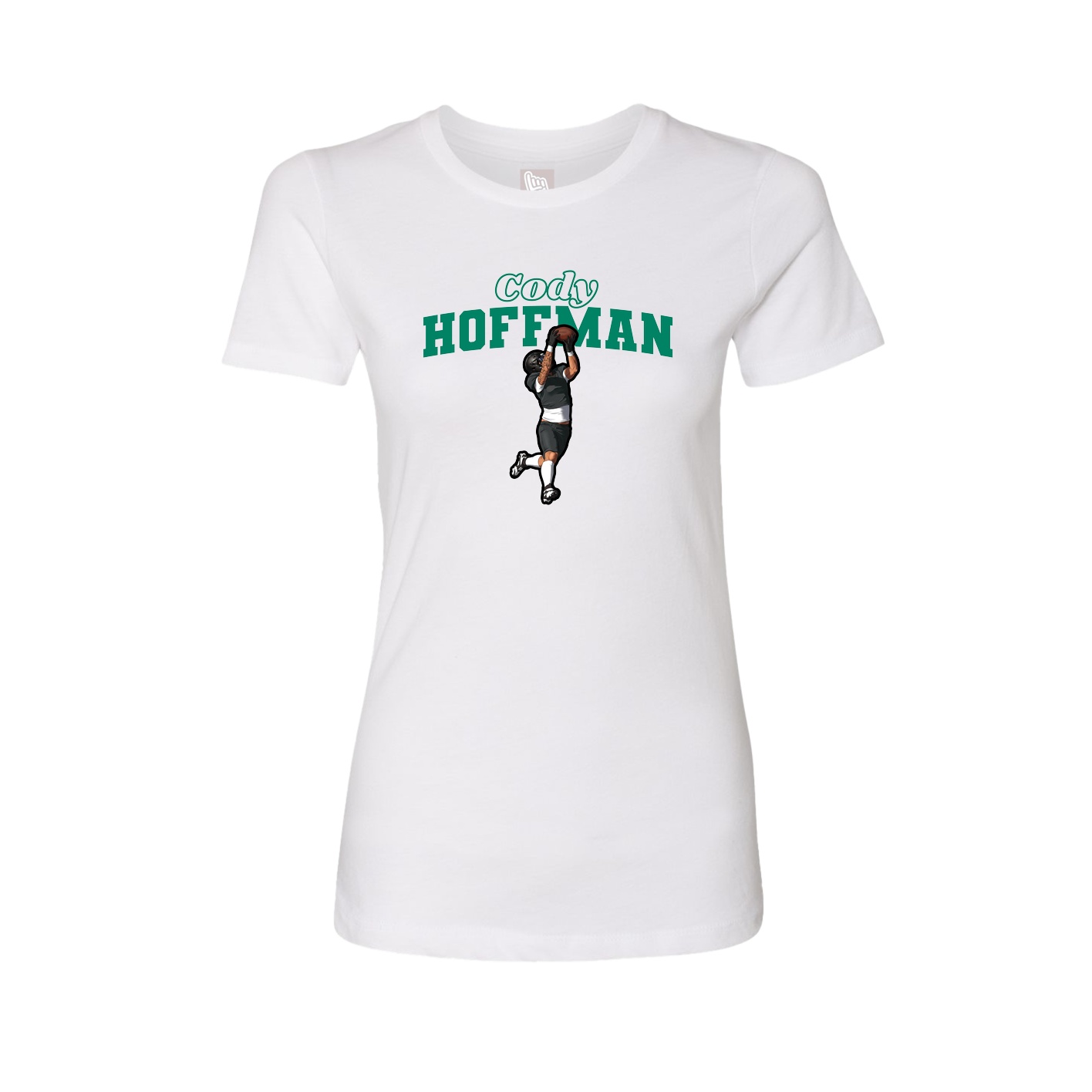 Fitted Women's Tee — Name Arch in White