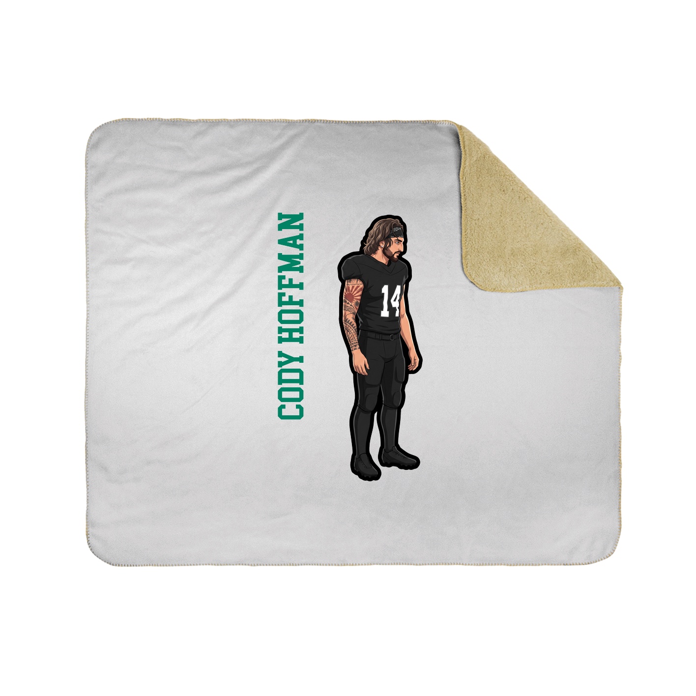 Throw Blanket — Name Vertical in White