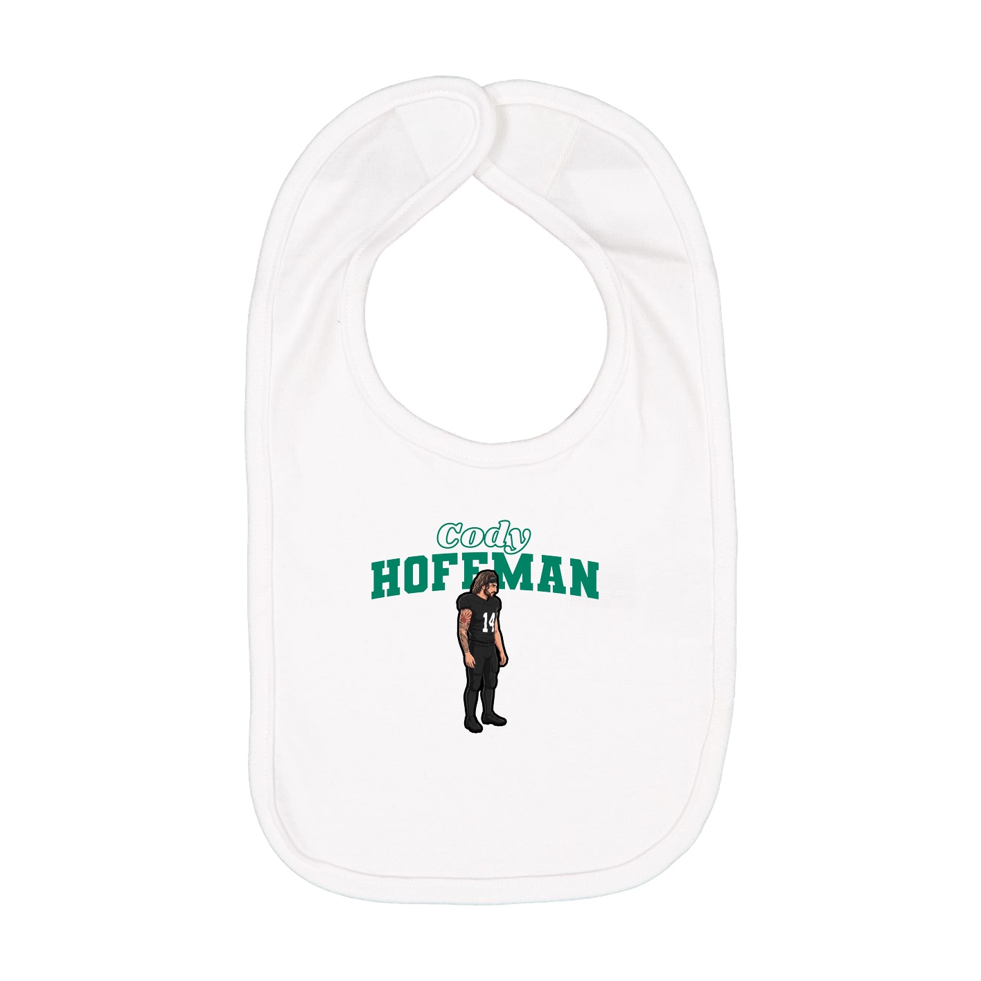 Infant Bib — Name Arch in White